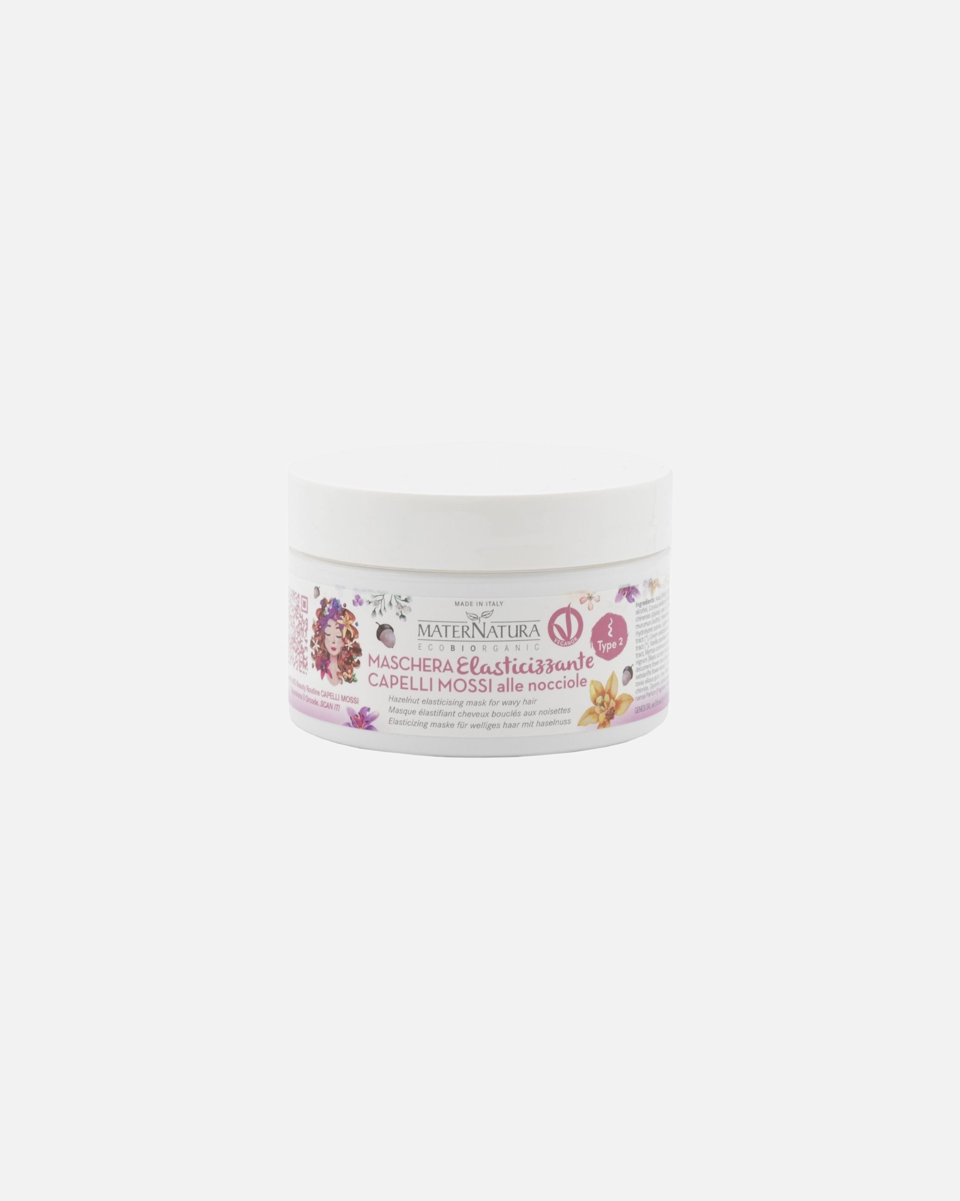 Trattamento capelli di Unisex Maternatura Bio beauty routine capelli mossi Maschera Elasticizzante Capelli Mossi Alle Nocciole 200 ml