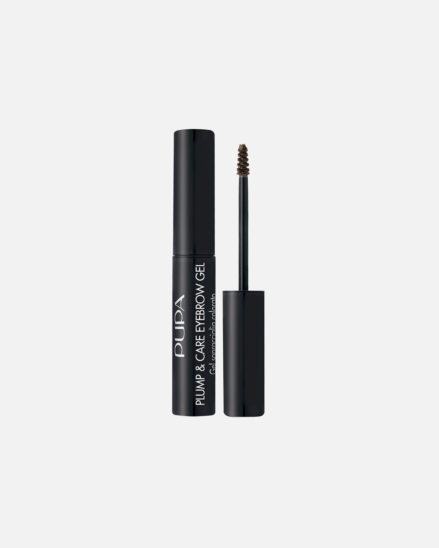 Gel sopracciglia di Unisex PUPA Milano PLUMP & CARE EYEBROW GEL Gel Sopracciglia Colorato con Trattamento Fortificante Light Brown
