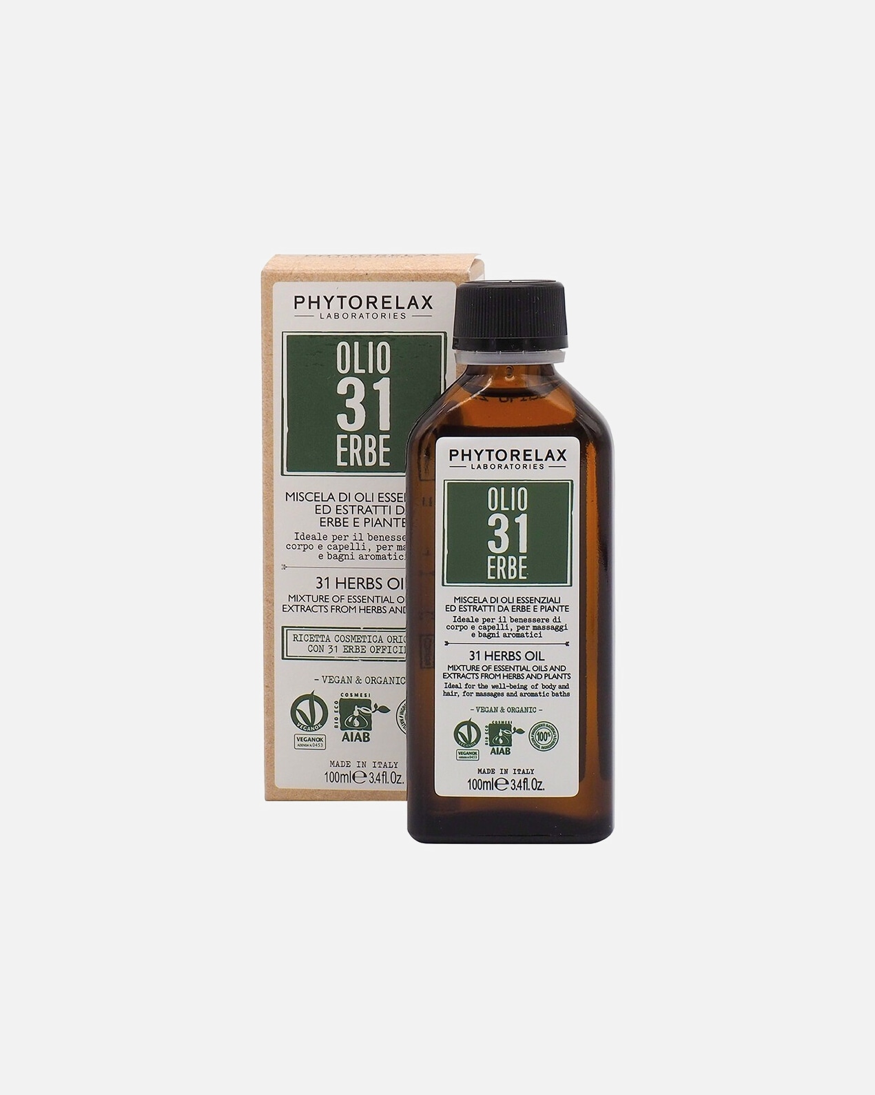 Olio corpo di Unisex Phytorelax Olio 31 Erbe Miscela Di Oli Essenziali 100 ml