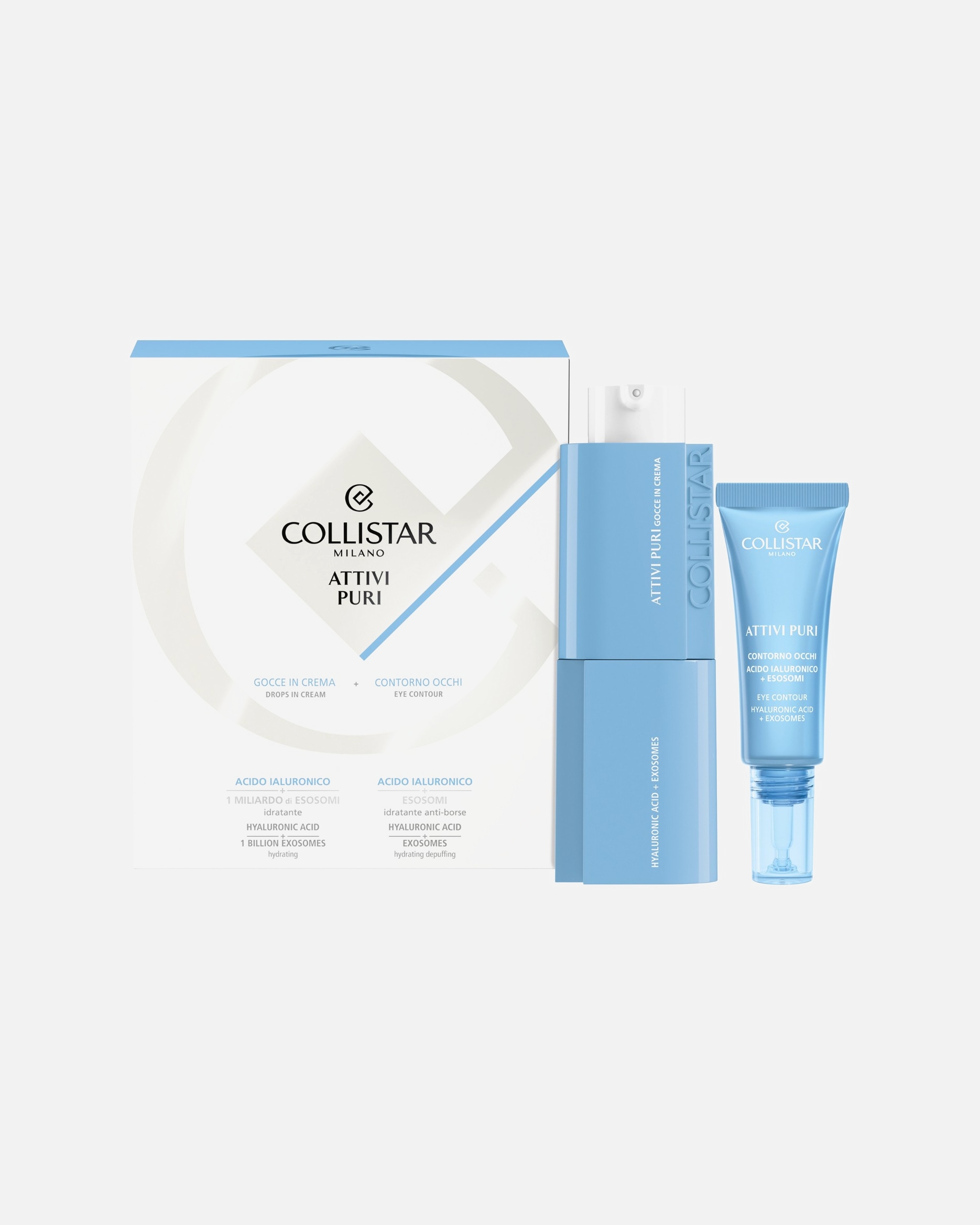 Set cura del viso di Unisex Collistar Attivi Puri COFANETTO ACIDO IALURONICO + ESOSOMI 1 pezzo