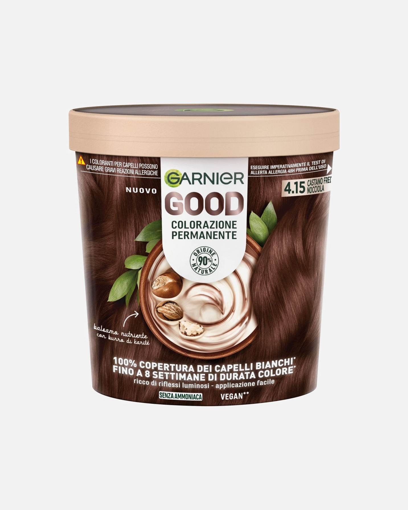 Colorazione capelli di Femmina GARNIER Garnier GOOD 3.0 CASTANO CIOCCOLATO FONDENTE, colorazione permanente senza ammoniaca, 90% di origine naturale CASTANO FREDDO NOCCIOLA