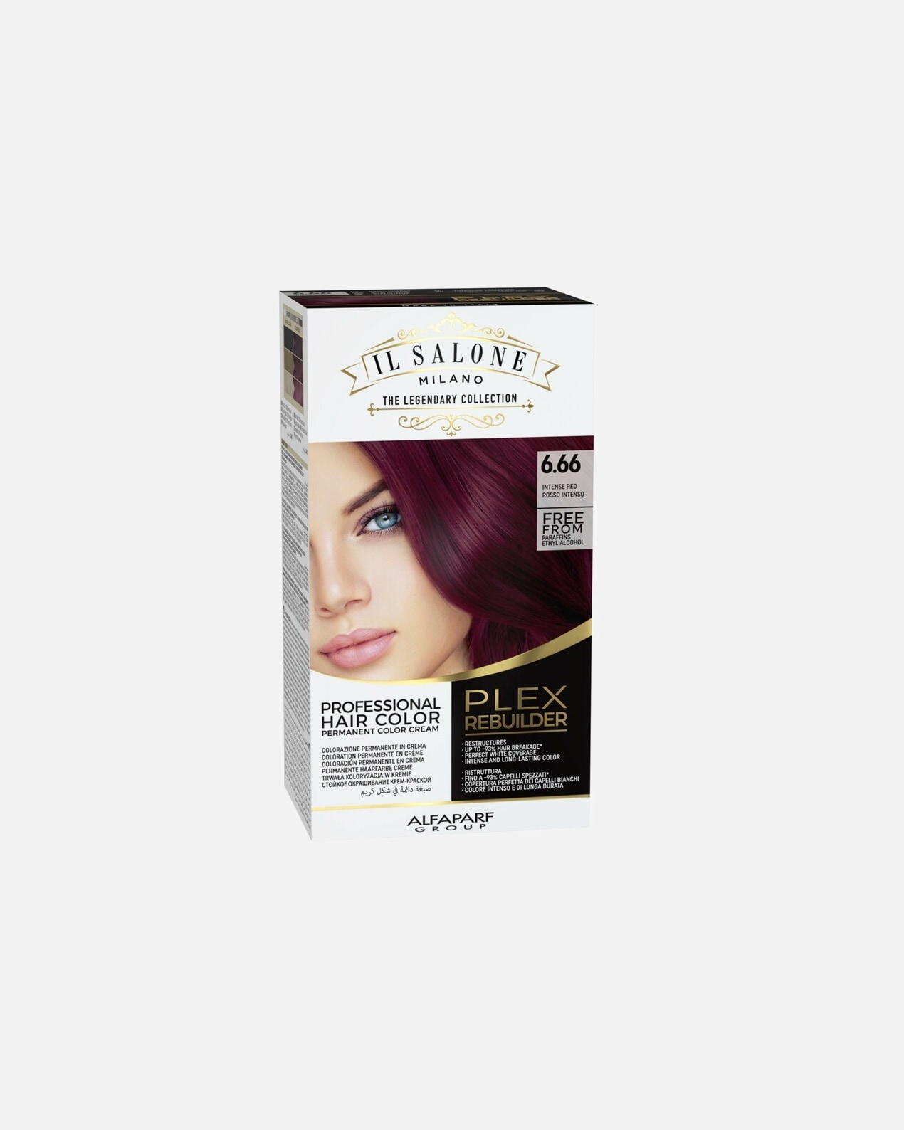 Tinta Capelli di Femmina ALFAPARF MILANO Il Salone Milano Plex Rebuilder - colorazione permanente 6.66 Rosso Intenso