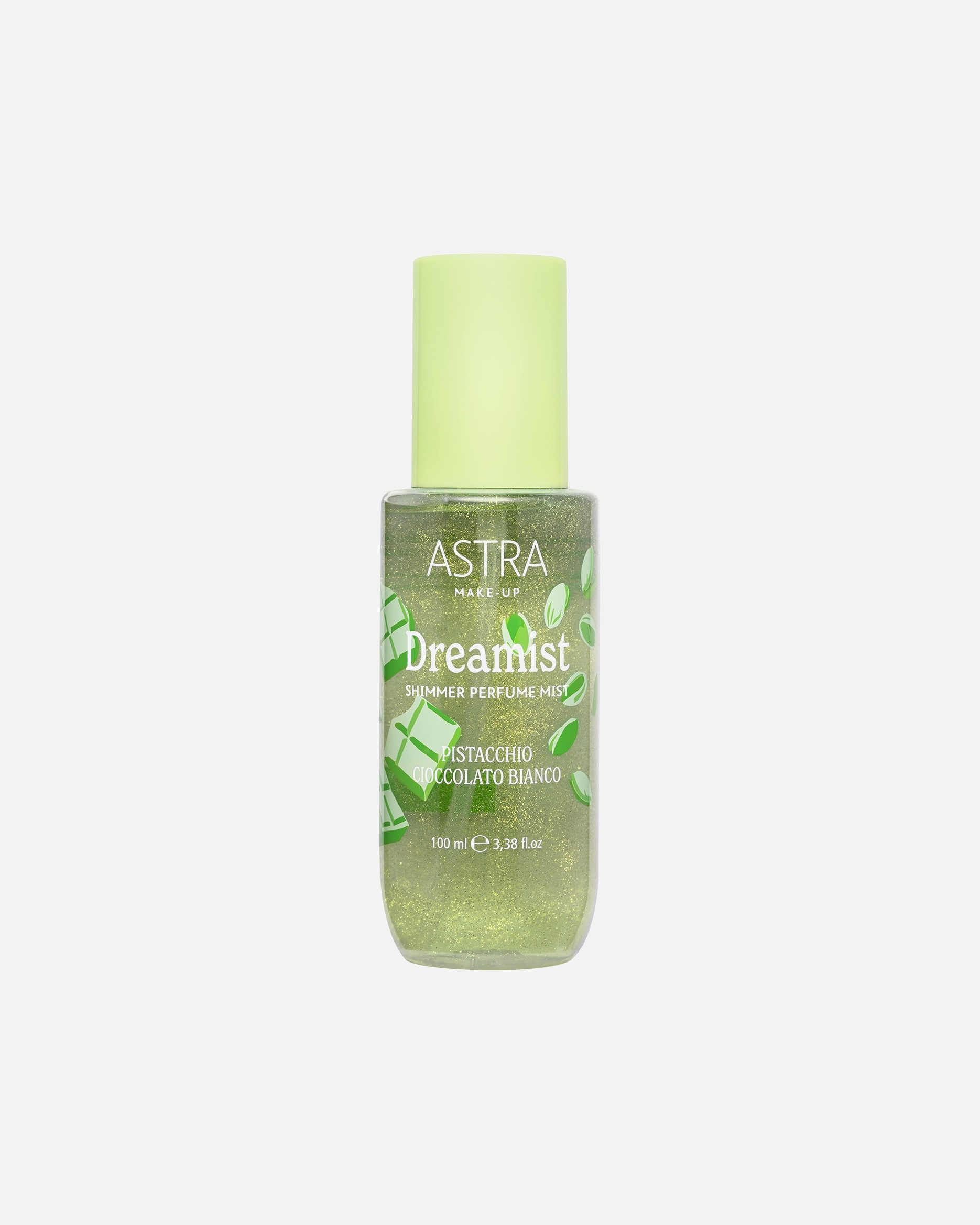 Spray corpo di Unisex ASTRA MAKE-UP DREAMIST PISTACCHIO - CIOCCOLATO BIANCO Shimmer Perfume Mist 100 ml