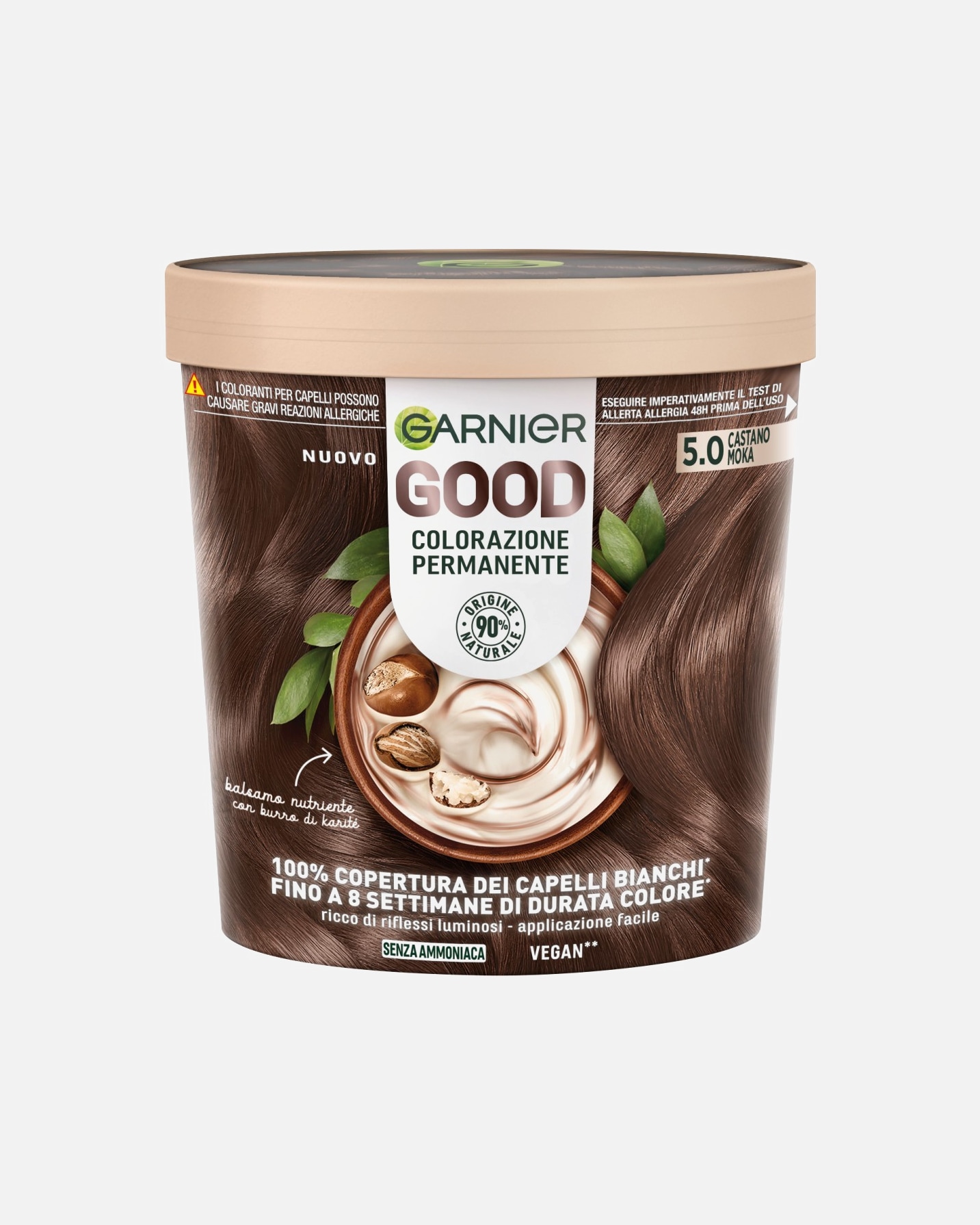 Colorazione capelli di Femmina GARNIER Garnier GOOD 3.0 CASTANO CIOCCOLATO FONDENTE, colorazione permanente senza ammoniaca, 90% di origine naturale CASTANO MOKA