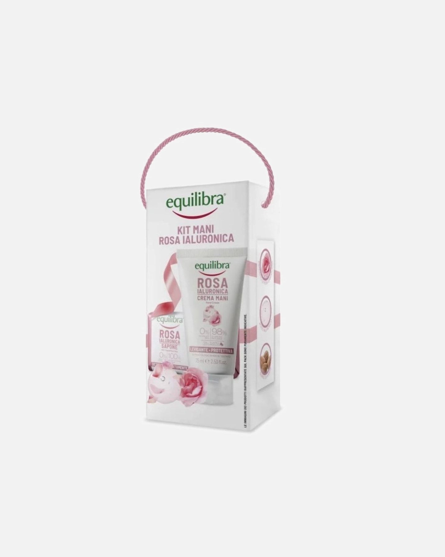 Cofanetto cura del corpo di Unisex equilibra Kit Mani Rosa Ialuronica, Confezione Regalo 175 ml