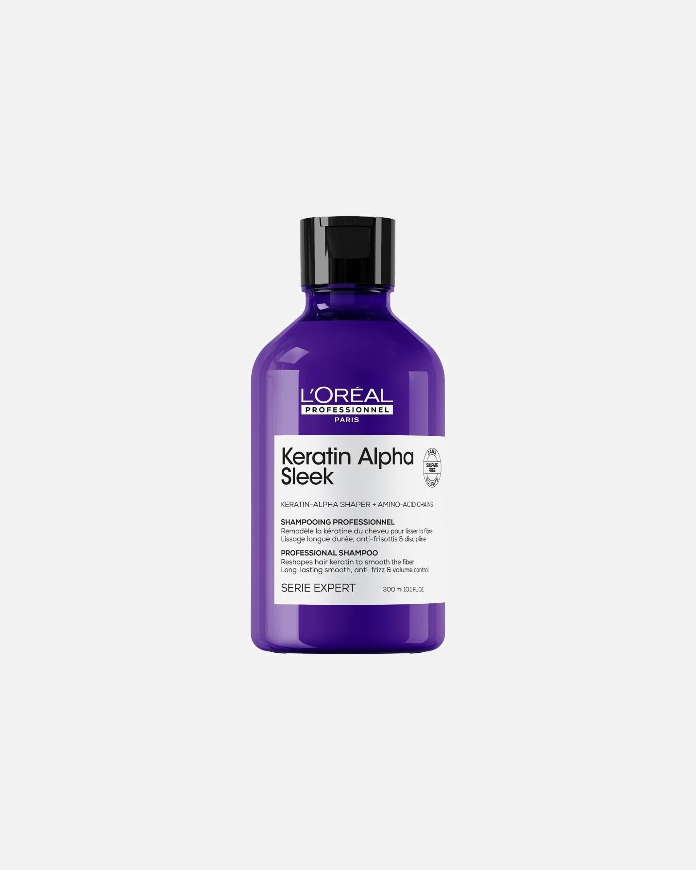 Shampoo capelli di Unisex L’Oréal Professionnel Keratin Alpha Sleek Shampoo professionale senza solfati, anticrespo e disciplinante, idrata i capelli, dona morbidezza e luminosità 300 ml