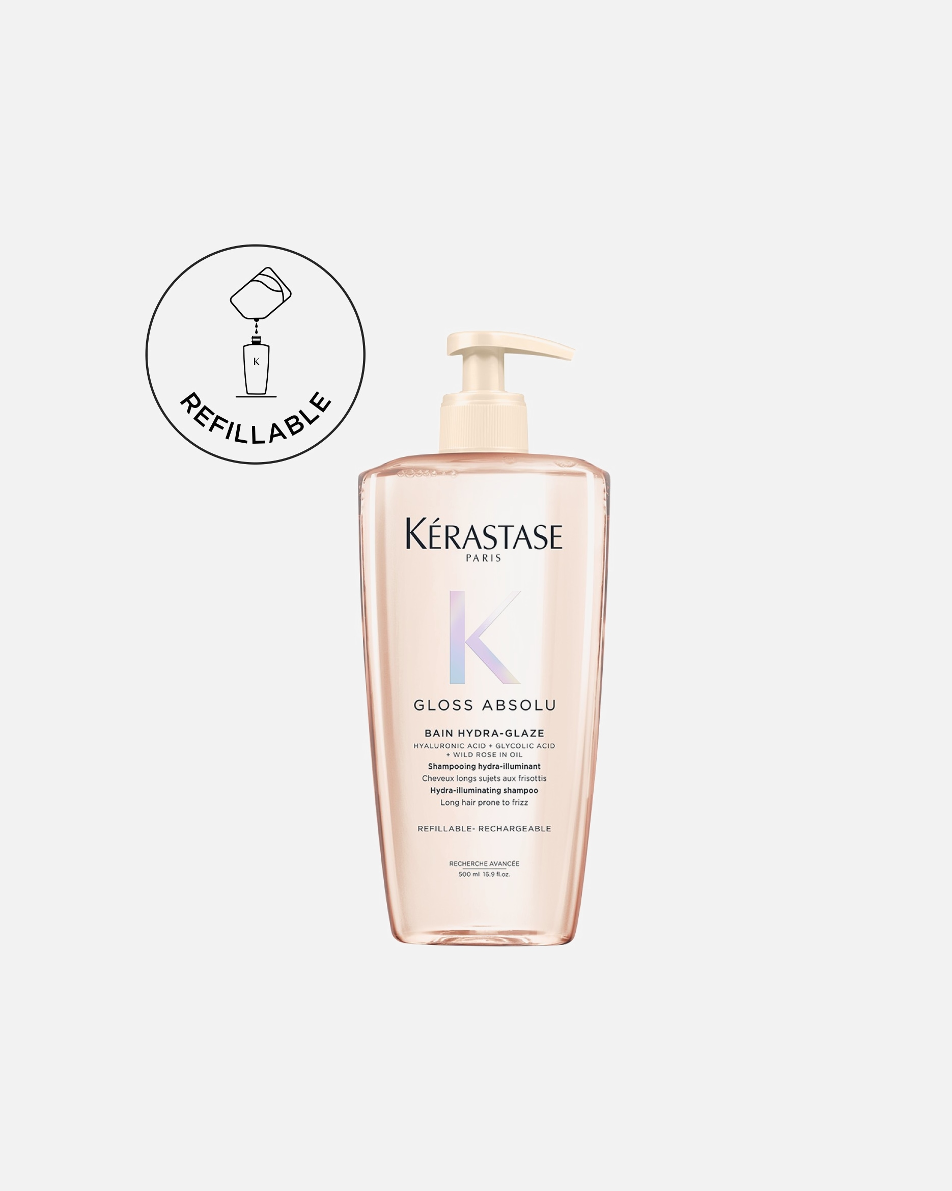 Shampoo capelli di Femmina KÉRASTASE Gloss Absolu Shampoo idratante e illuminante per capelli tendenti al crespo 500 ml
