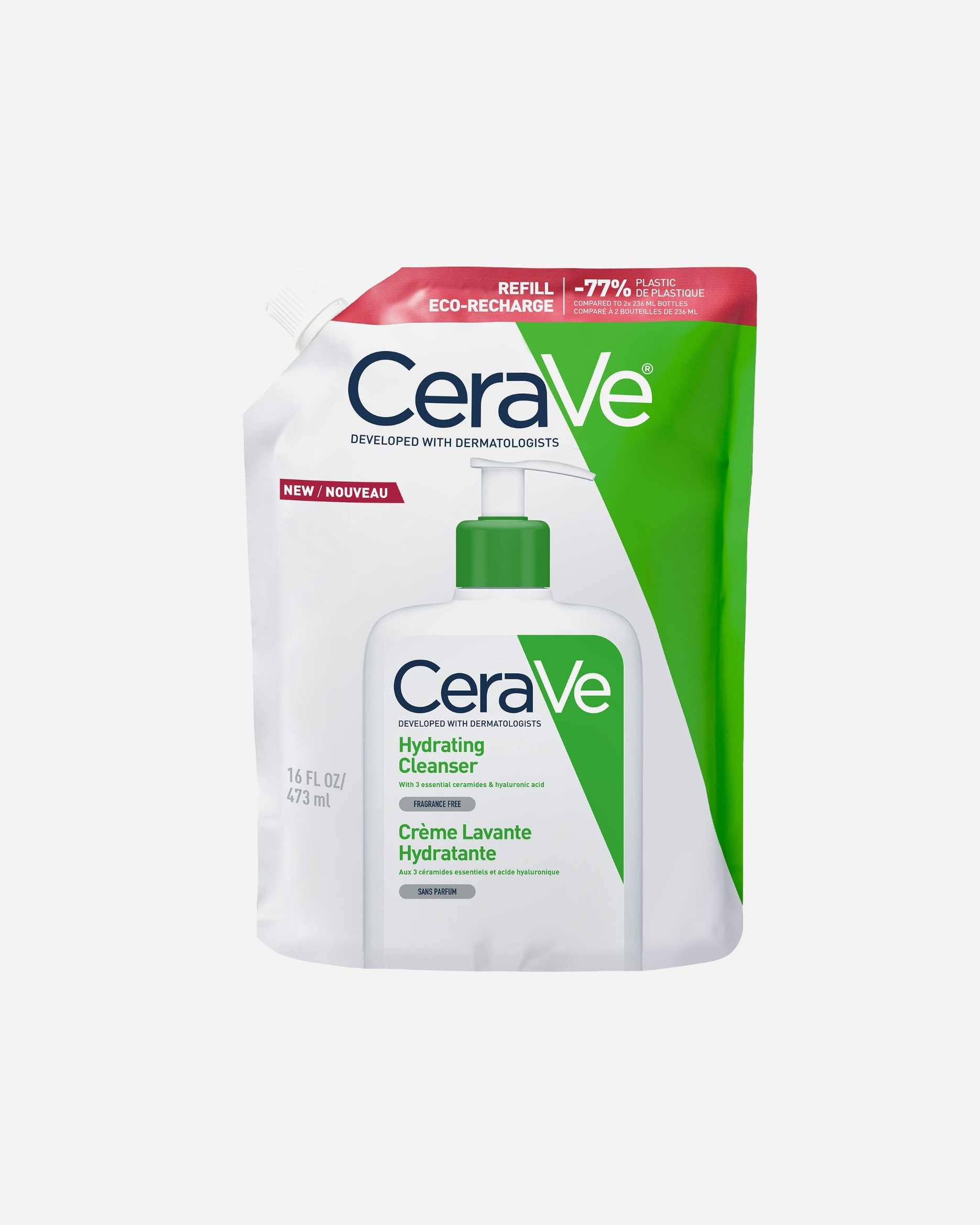 Crema detergente di Femmina CeraVe Detergente Idratante Viso Pelle da Normale a Secca, con acido ialuronico e ceramidI REFILL - 473 ml