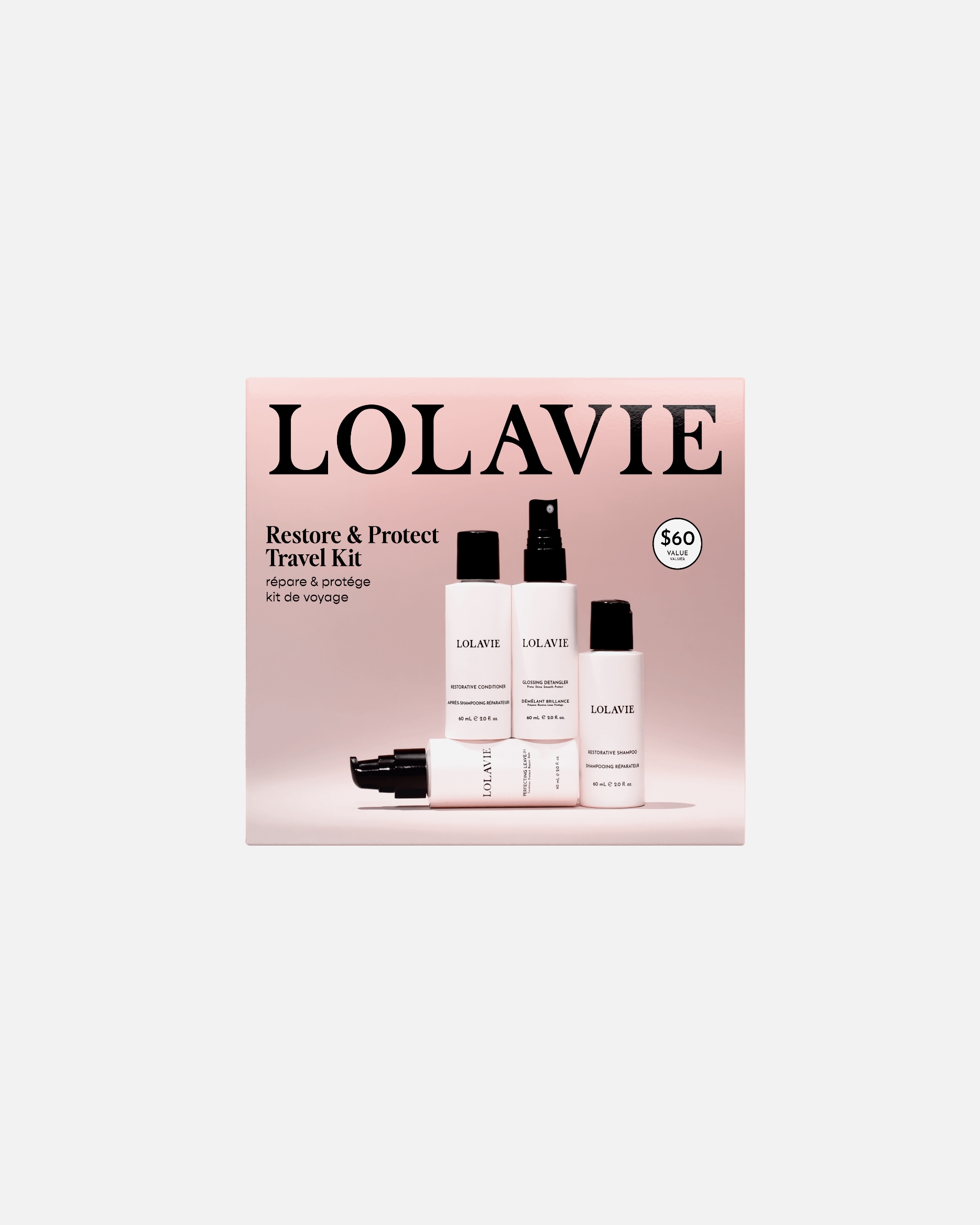 Set cura dei capelli di Unisex LOLAVIE Restore & Protect Travel Kit 240 ml