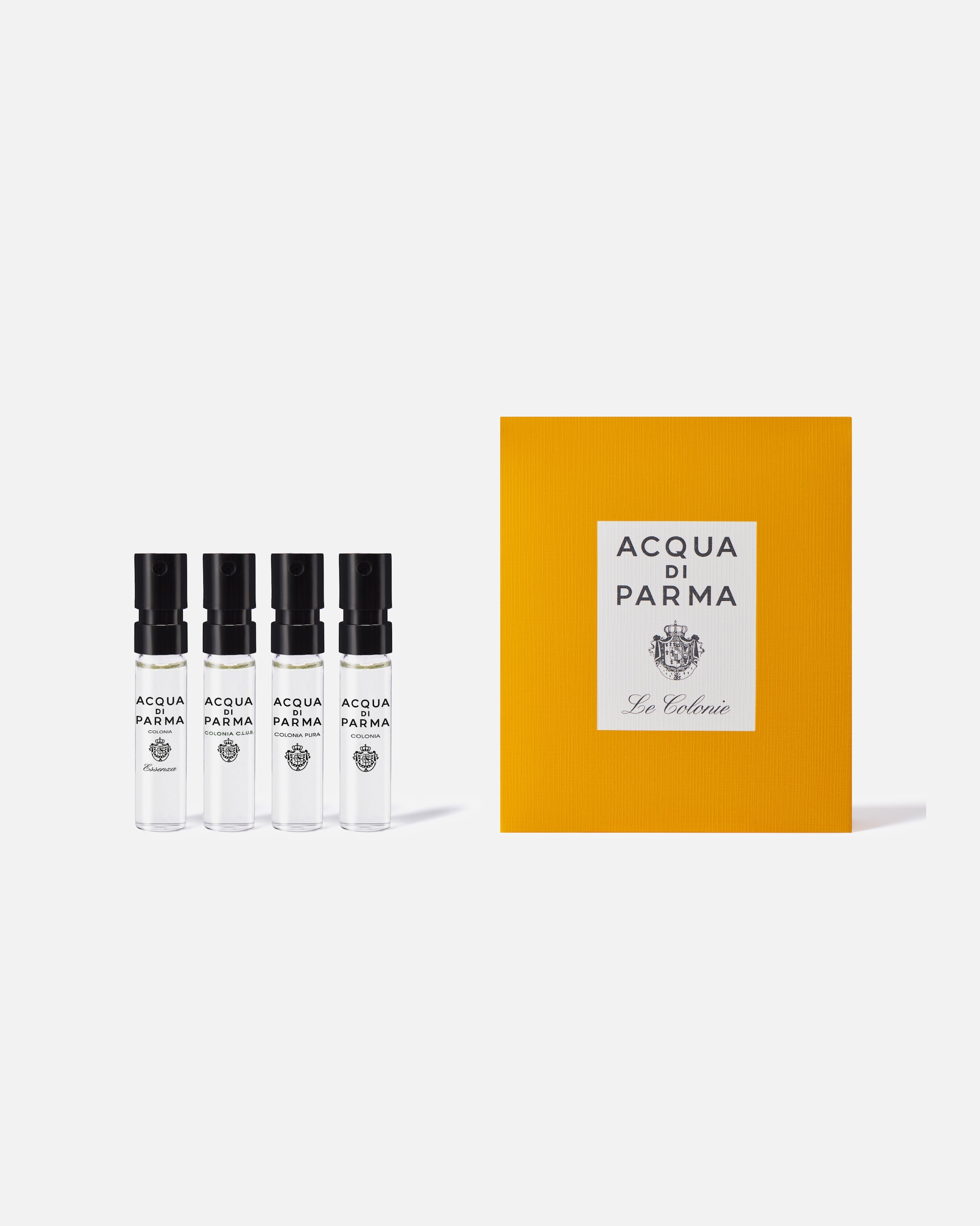 ESCLUSIVA ONLINE DOUGLAS Sample set in omaggio all’acquisto di un prodotto della linea delle colonie Acqua di Parma. Esclusi i prodotti Douglas Partner.