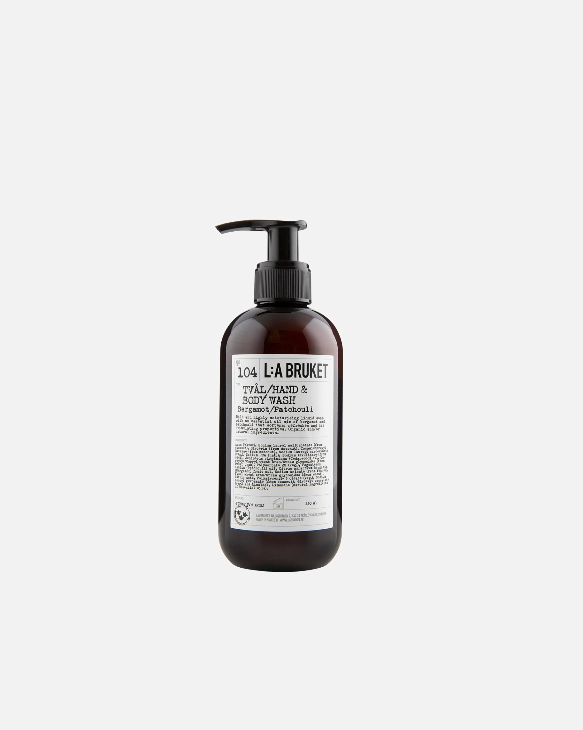 Bagnoschiuma di Unisex L:A BRUKET No.104 Bergamot/Patchouli 240 Millilitro