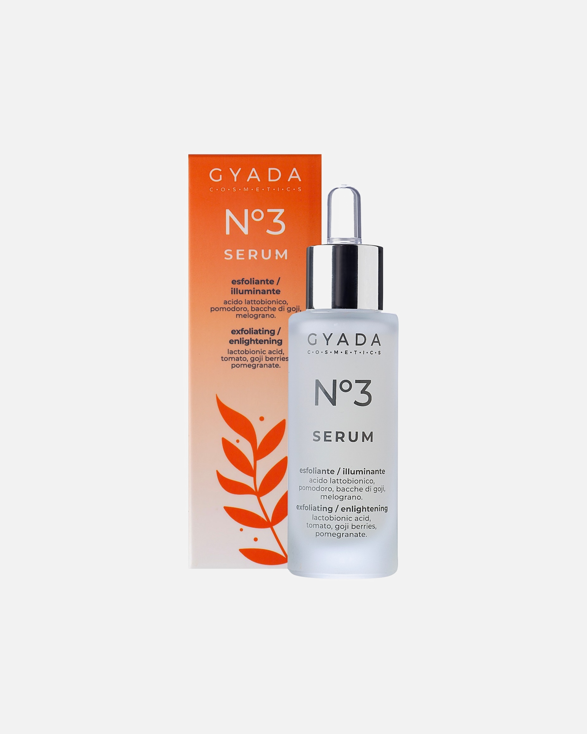 Siero luminoso di Unisex Gyada Cosmetics Siero Viso n. 3 - Esfoliante - Illuminante 30 ml