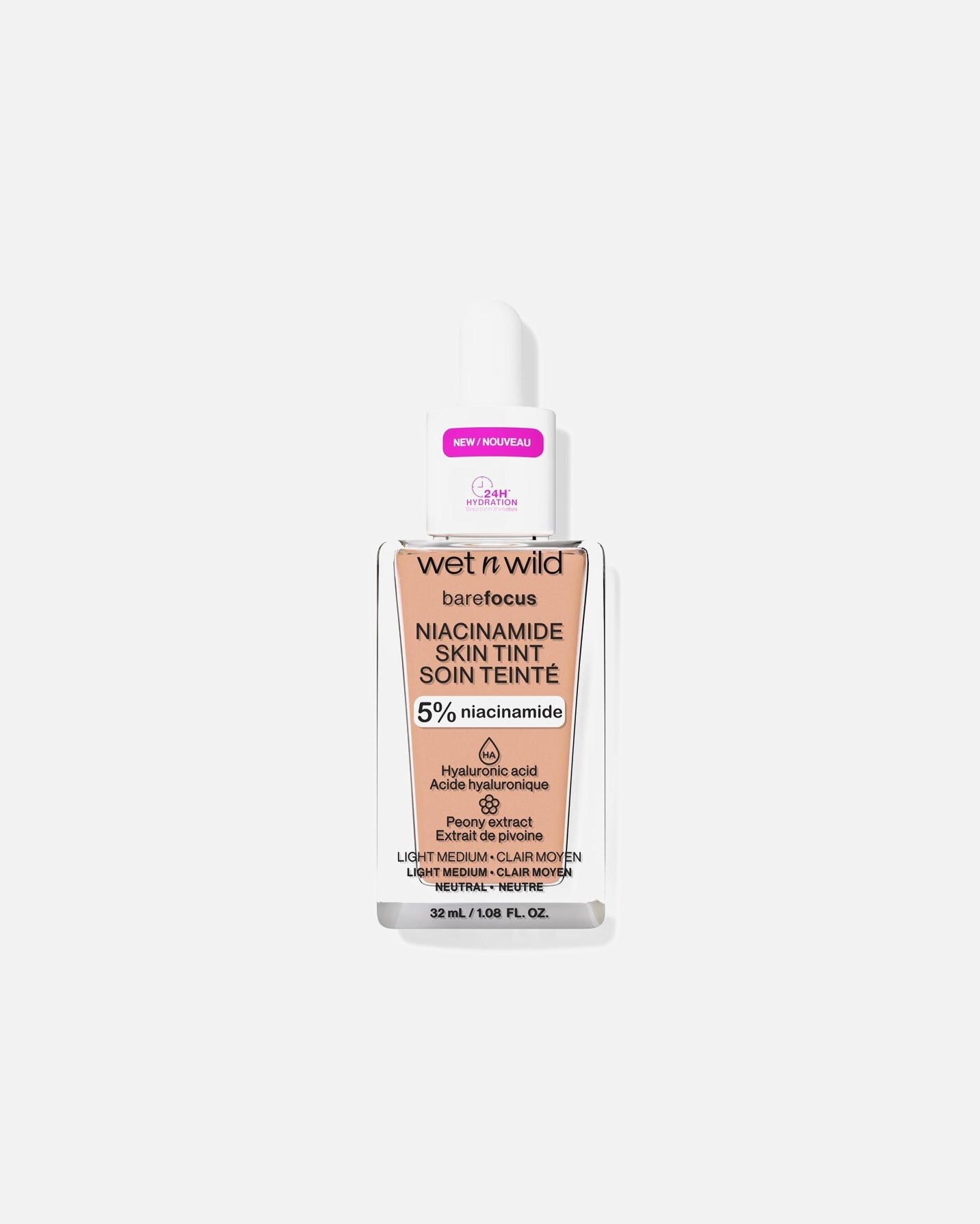 Fondotinta di Unisex Wet n Wild Bare Focus Niacinamide Skin Tint LIGHT MEDIUM SAND