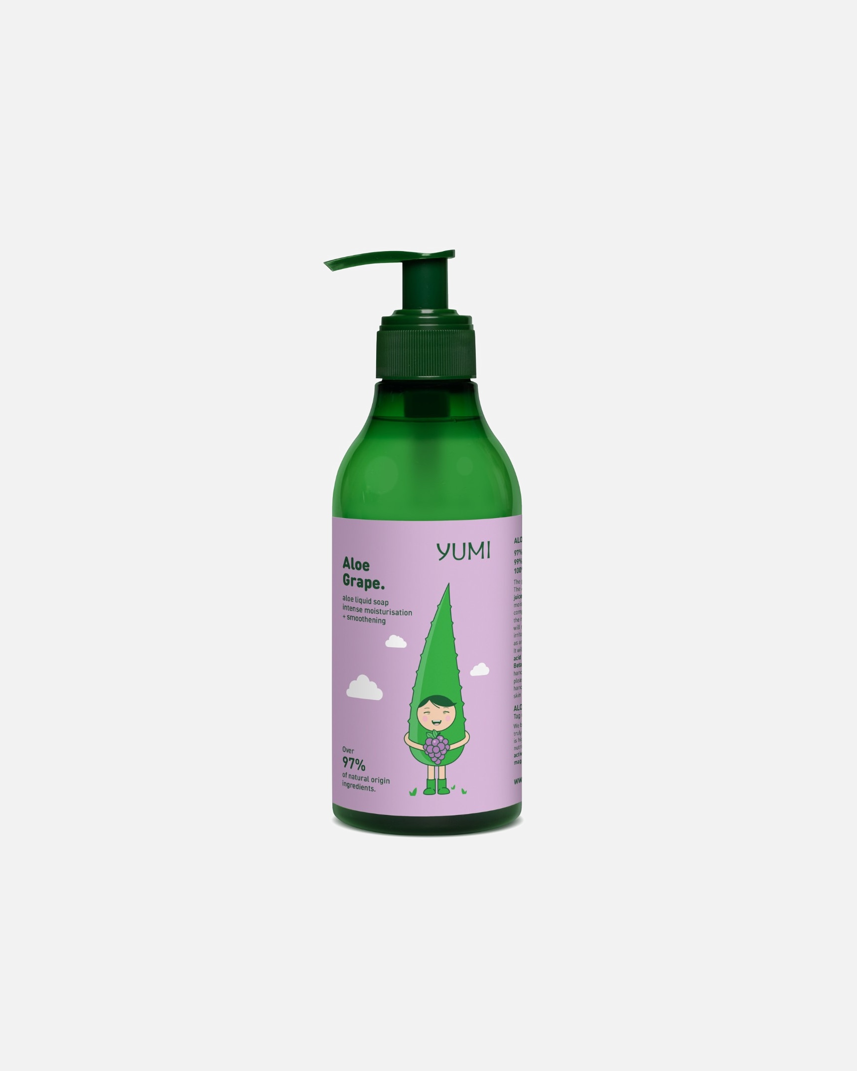 Sapone per le mani di Unisex Yumi Sapone liquido all'aloe e uva 300 ml