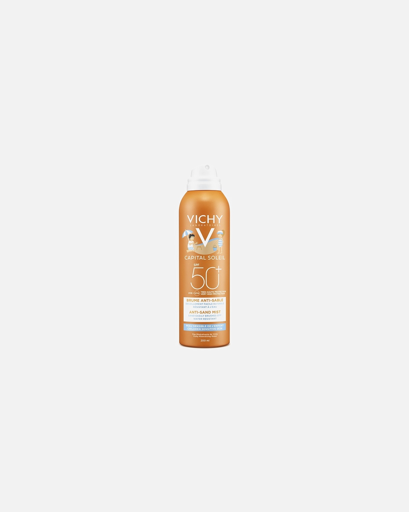 Protezione solare per bambini di Unisex VICHY Capital Soleil Spray Anti-sabbia per bambini SPF 50+ Protezione elevata 200 ml