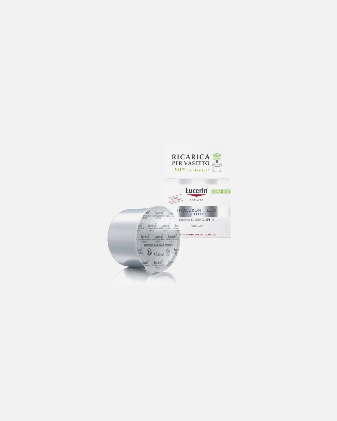 Cura anti-age di Unisex Eucerin Hyaluron-Filler + 3x Effect Crema Giorno SPF 15 Pelle Secca 50 ml - REFILL