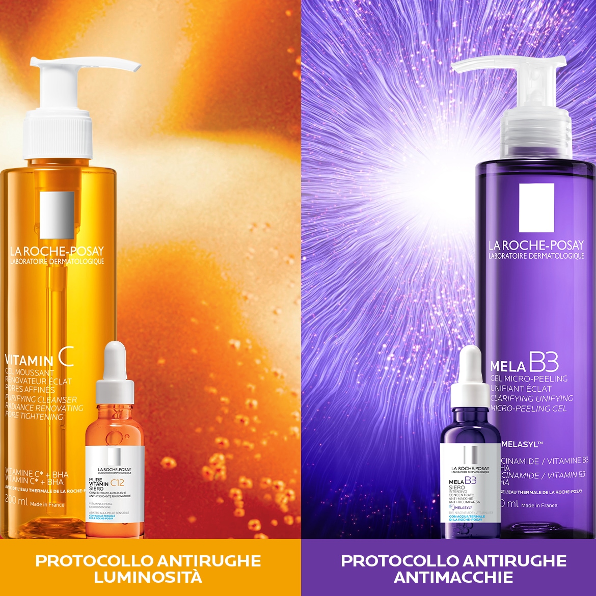 Scopri il protocollo antirughe luminosità e antimacchie di La Roche-Posay: il potere della vitamina C e Mela B3 per una pelle radiosa e uniforme.