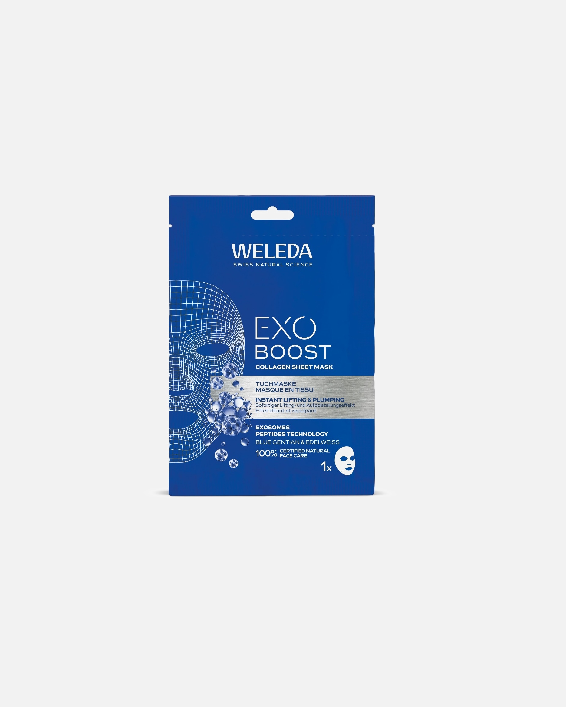 Maschera in Tessuto di Unisex Weleda Exo Sheet Mask Blue Gentian 20 ml