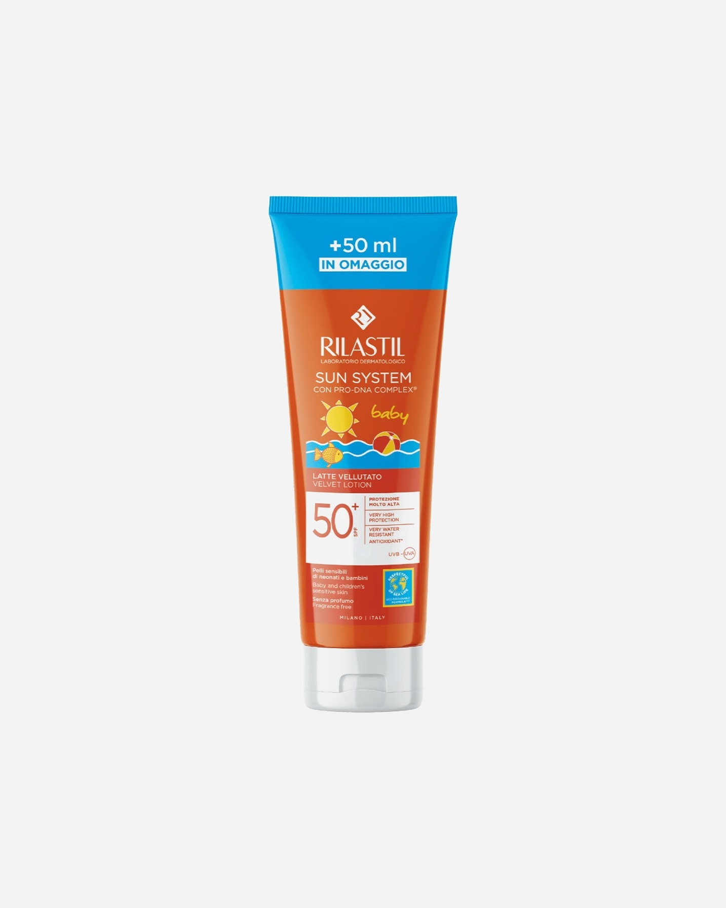 Protezione solare per bambini di Unisex RILASTIL Sun System Baby Latte Vellutato SPF50+ 250 ml