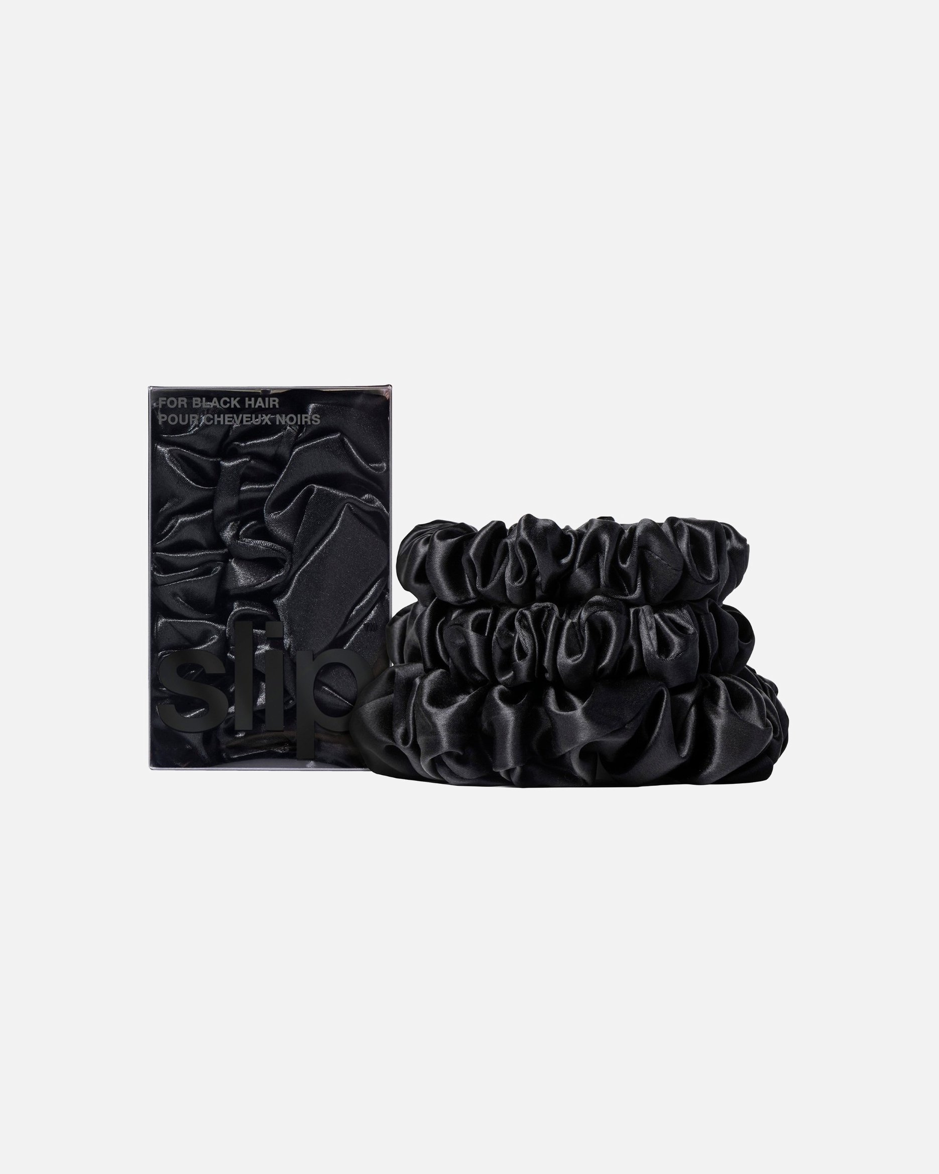 Accessori capelli di Unisex Slip Back To Basics Scrunchies in Pura Seta BLACK