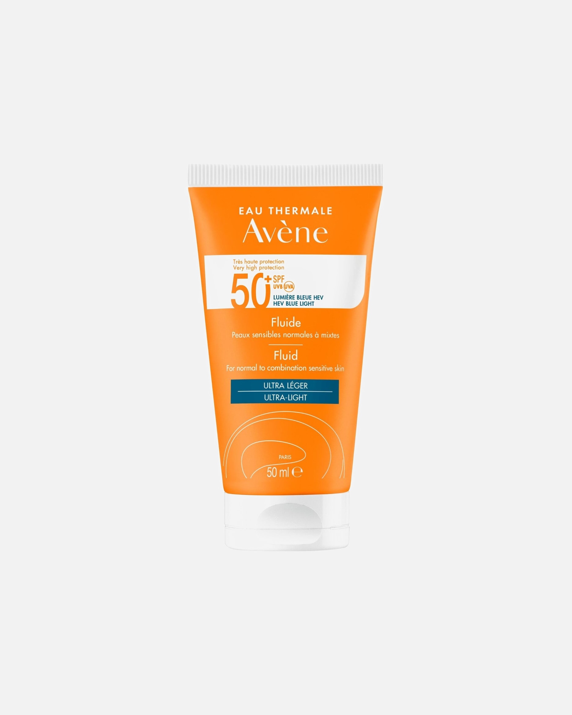 Crema solare per il viso di Unisex Avène Fluid SPF50+ 50 ml