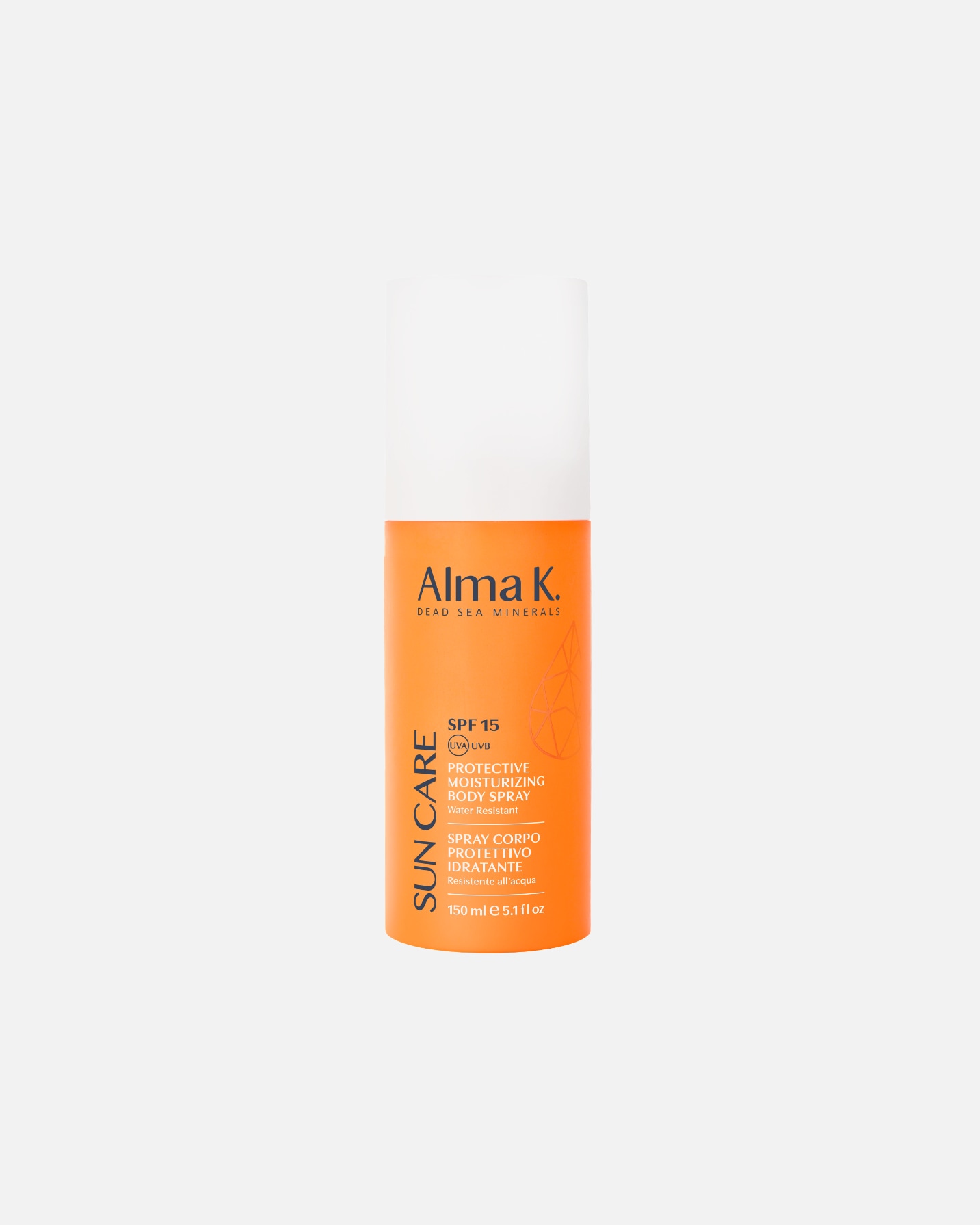 Spray Solare di Unisex Alma K Spray corpo protettivo idratante SPF 15 Resistente all’acqua 150 ml