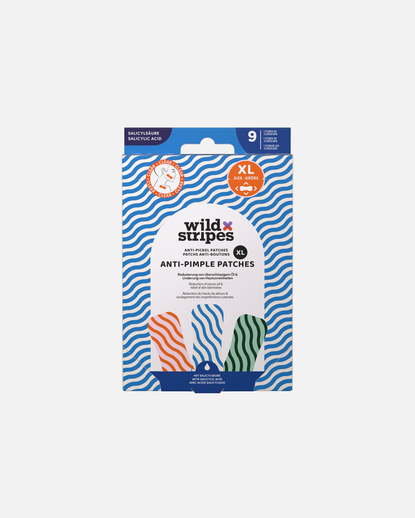 Patch di Unisex Wild Stripes Default Brand Line Anti-Pimple Patches XL Clear 1 pezzo