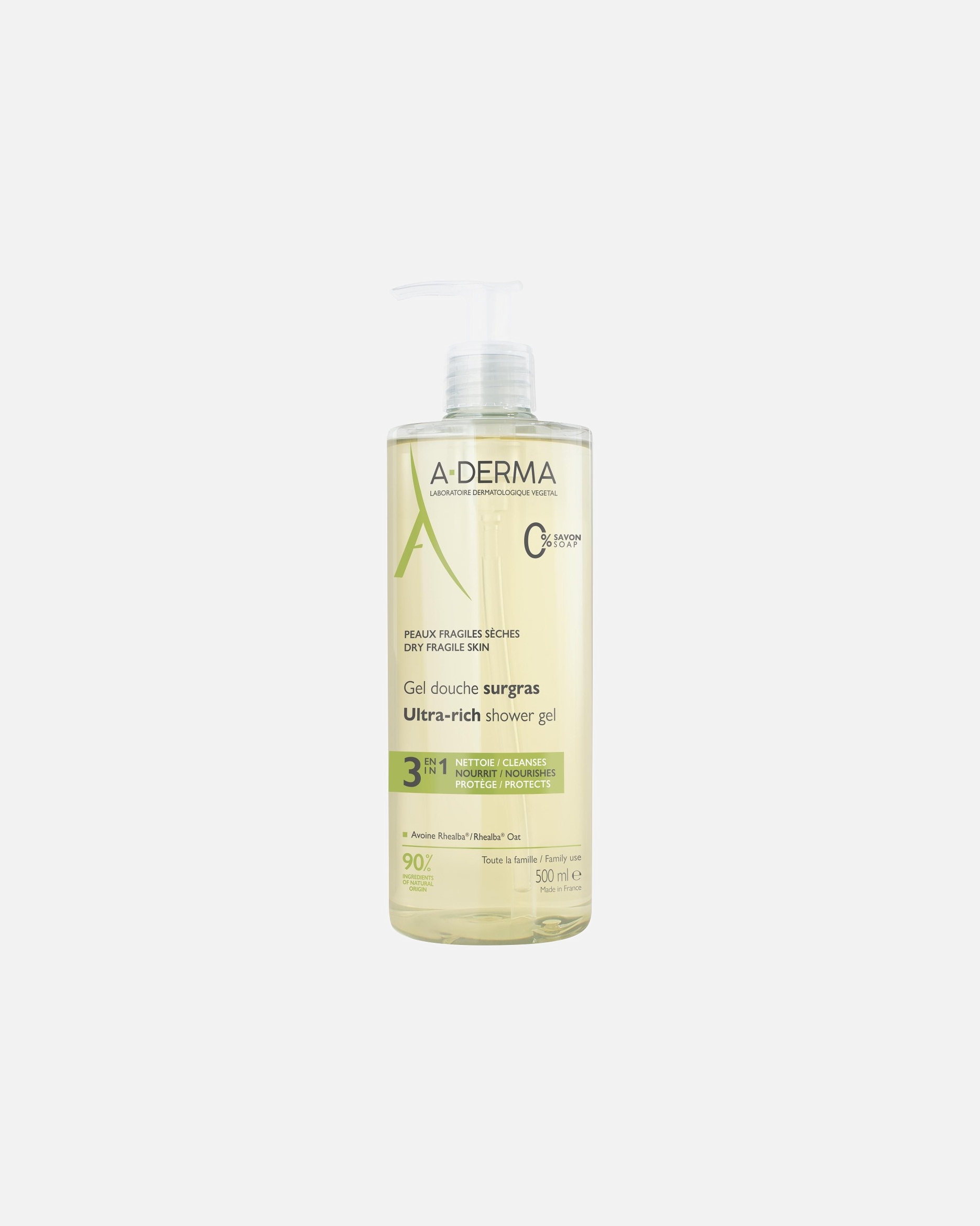 Bagnoschiuma di Unisex A-DERMA LES INDISPENSABLES GEL DOCCIA SURGRAS 500 ml