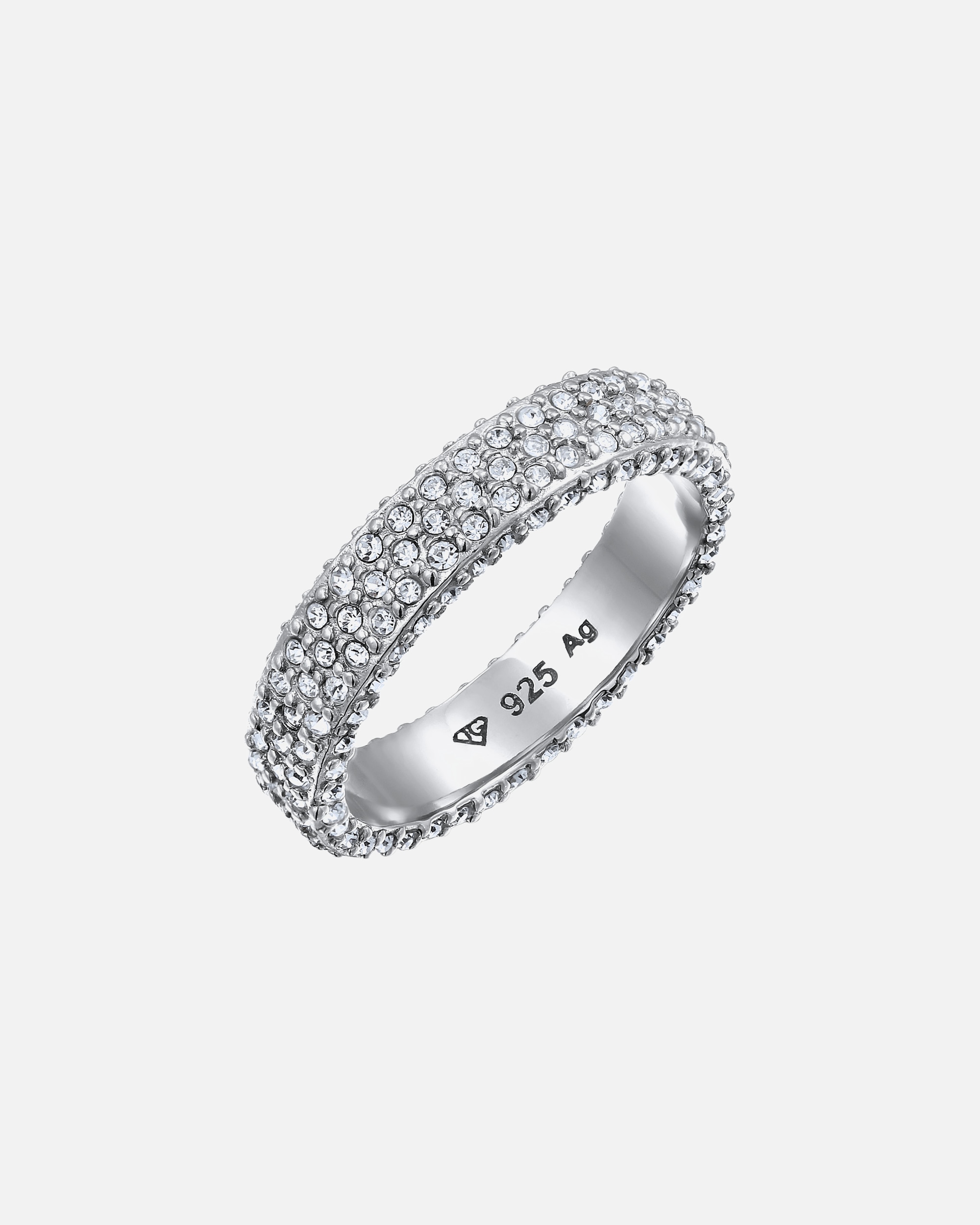 Anello di Femmina Elli Anello Cristalli Vetro Bianco 925 Sterling Silver 52