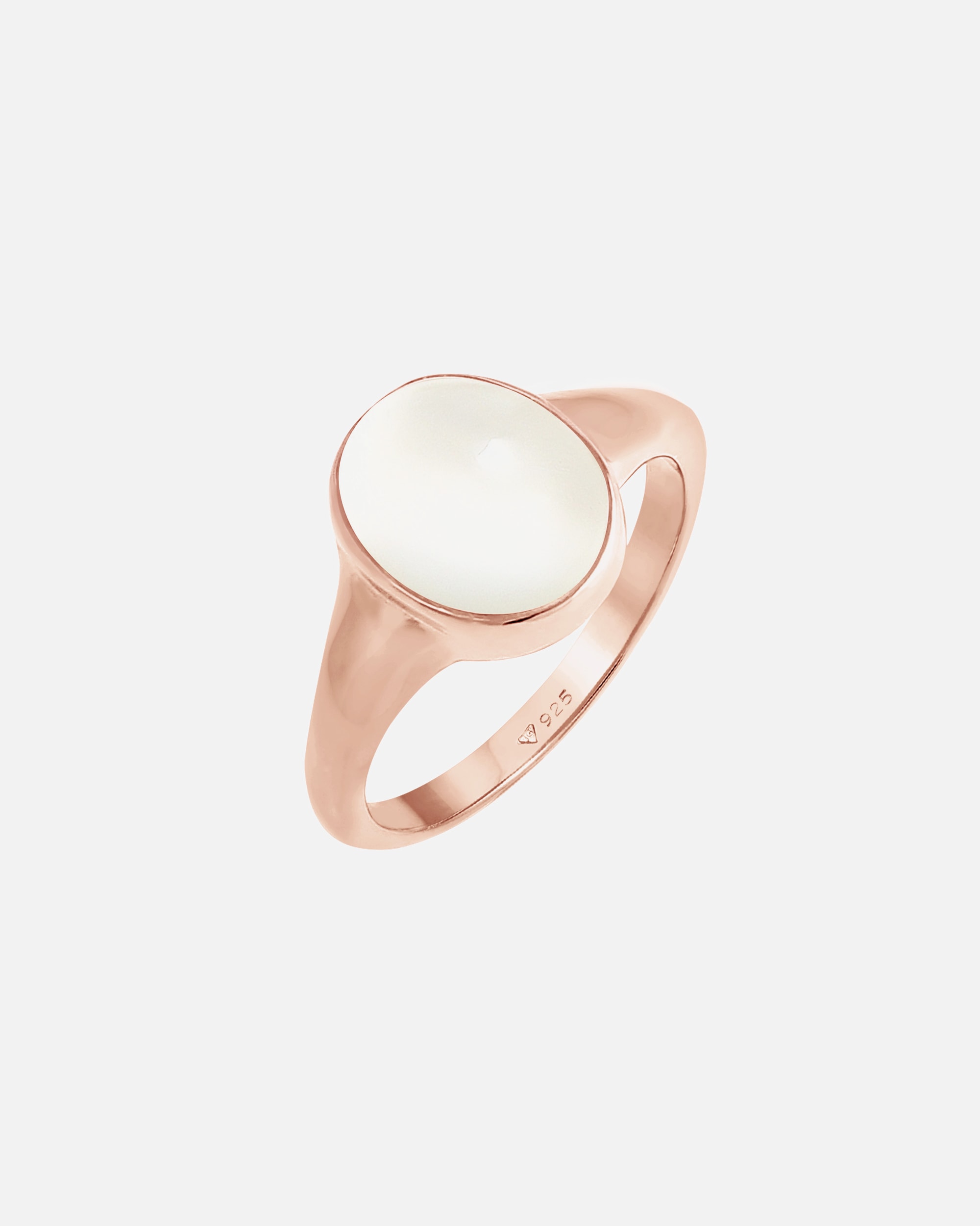 Anello di Femmina Elli Sigillo con Pietra di Luna in Argento Sterling 925 Placcato Oro 56