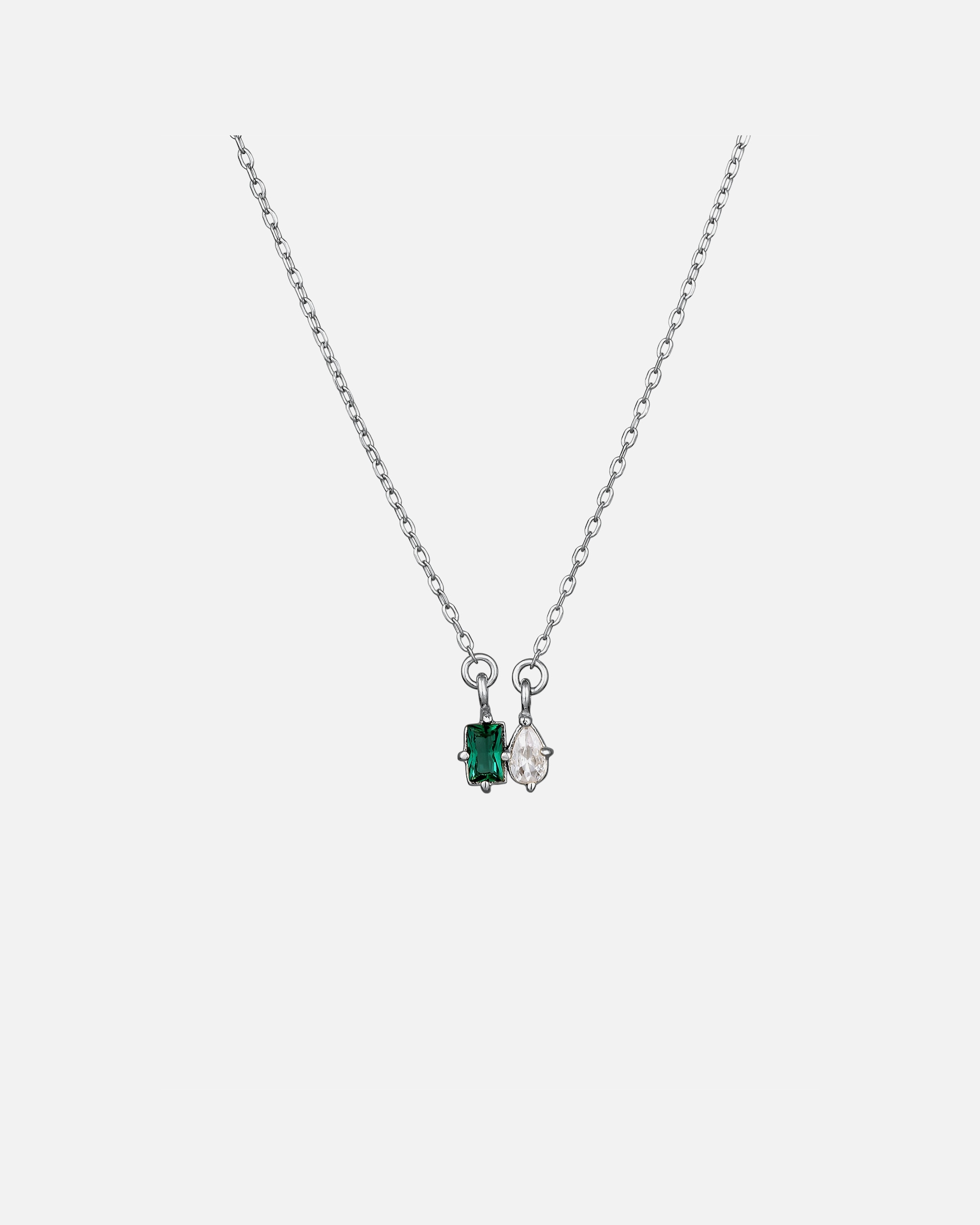 Collana di Femmina Elli PREMIUM Collana corta con pietra Goccia Zirconia Smeraldo sintetico Verde 925 Sterling Silver silberfarben