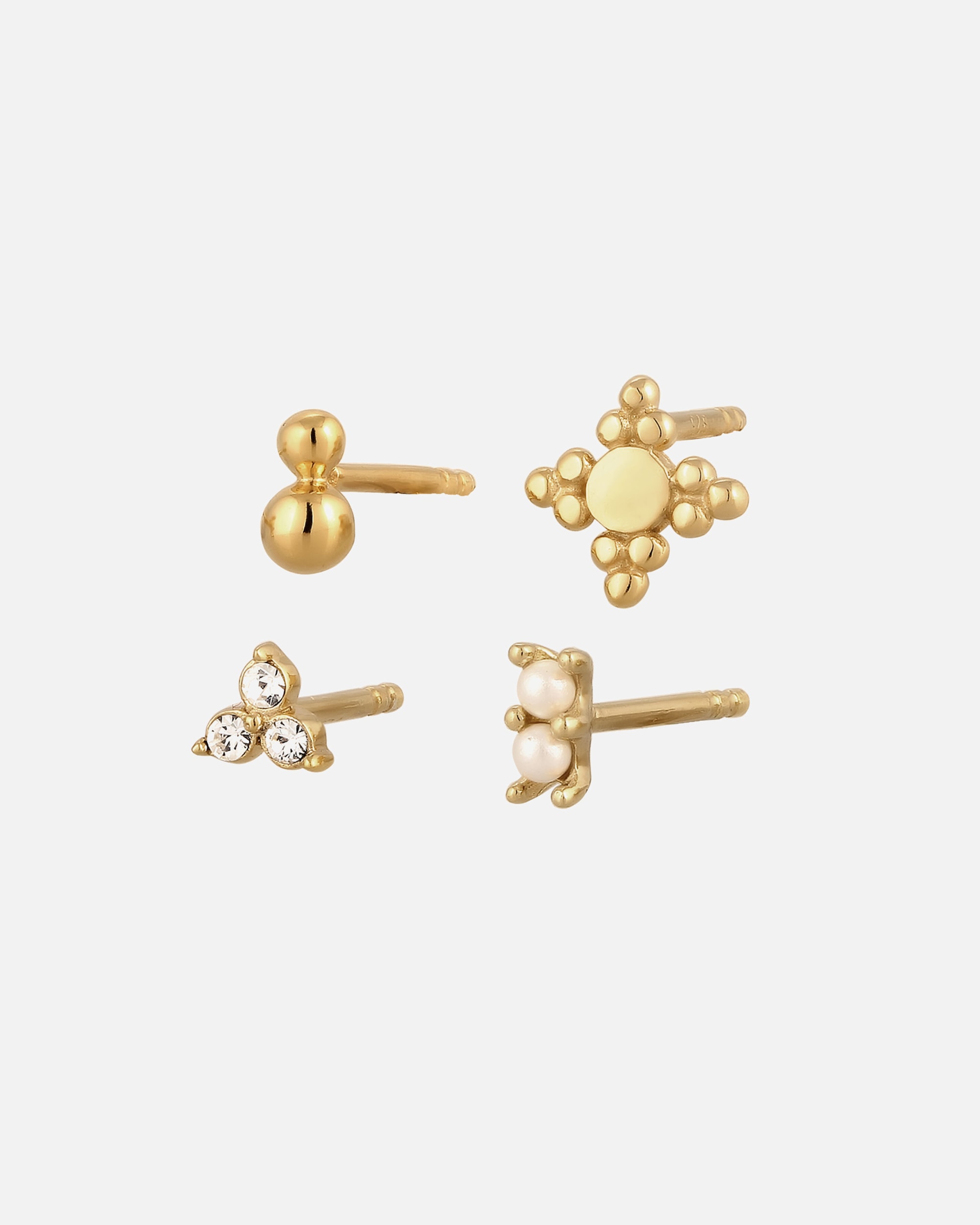 Orecchini di Femmina Elli Set orecchini Swarovski Pearl Swarovski Crystals Bianco 925 Sterling Silver goldfarben
