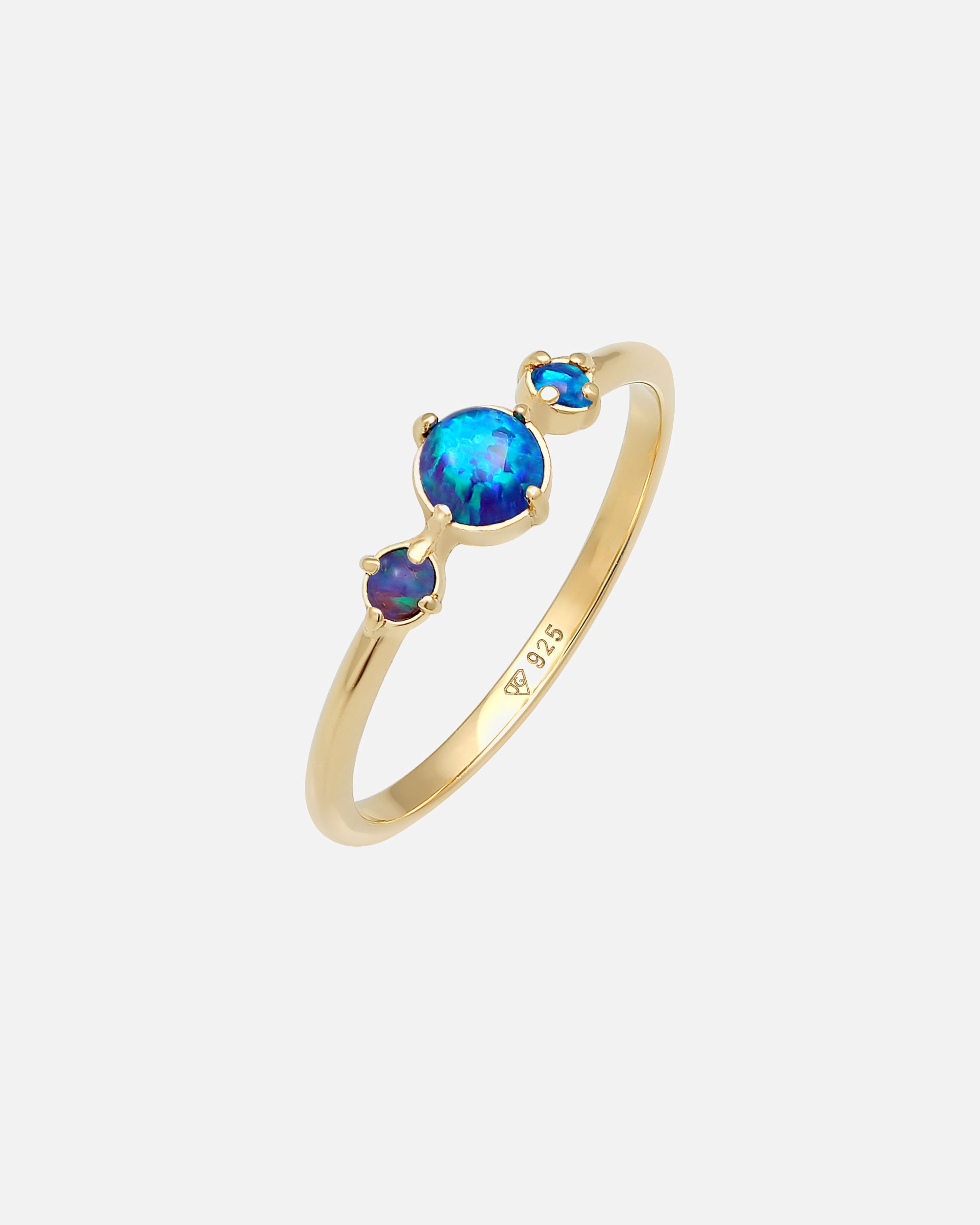 Anello di Femmina Elli Banda Geo Vintage Tendenzia con Opale Sintetico in Argento Sterling 925 56