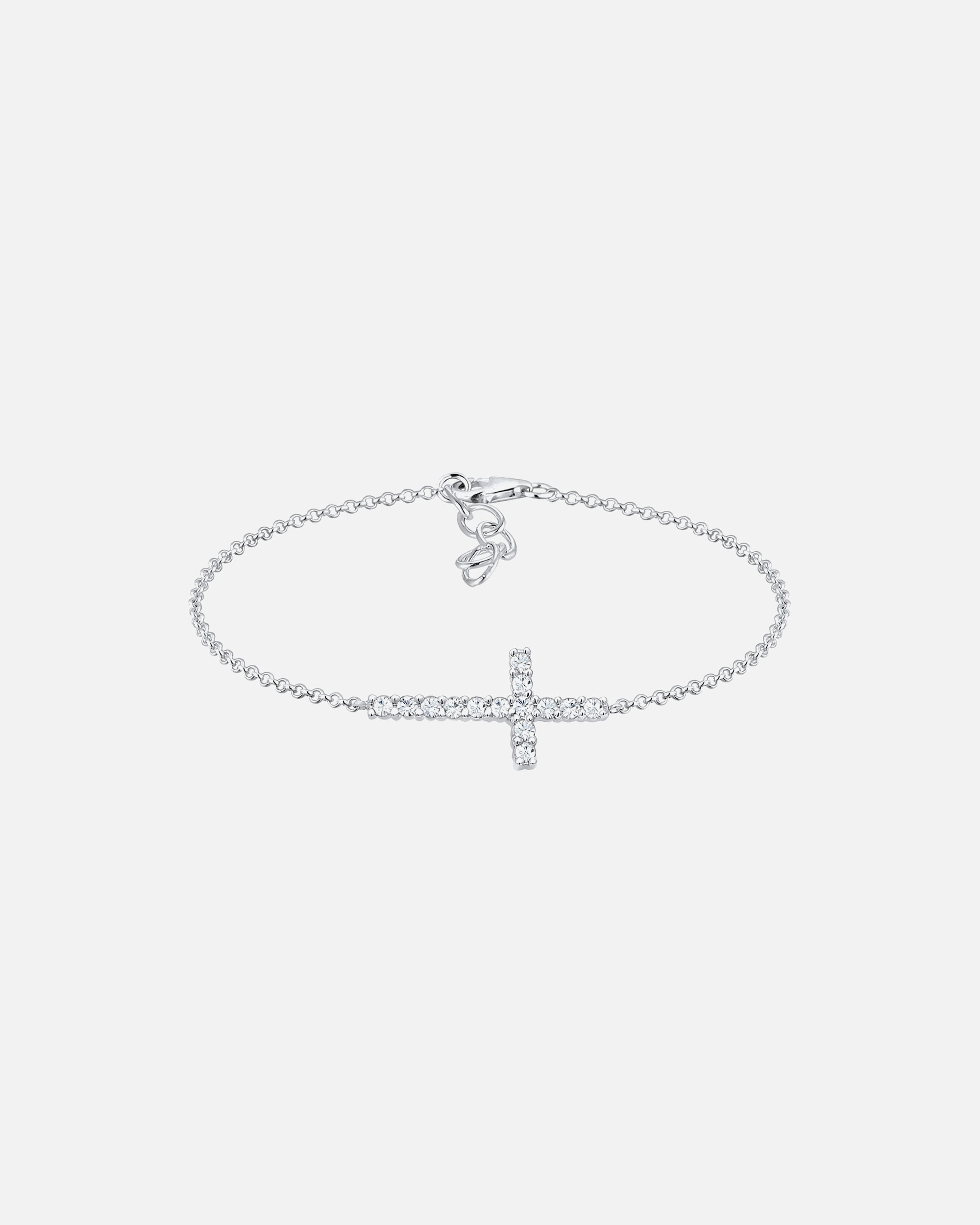 Braccialetto di Femmina Elli Croce scintillante simbolo di fede regolabile con cristalli in Argento Sterling 925 placcato oro silberfarben
