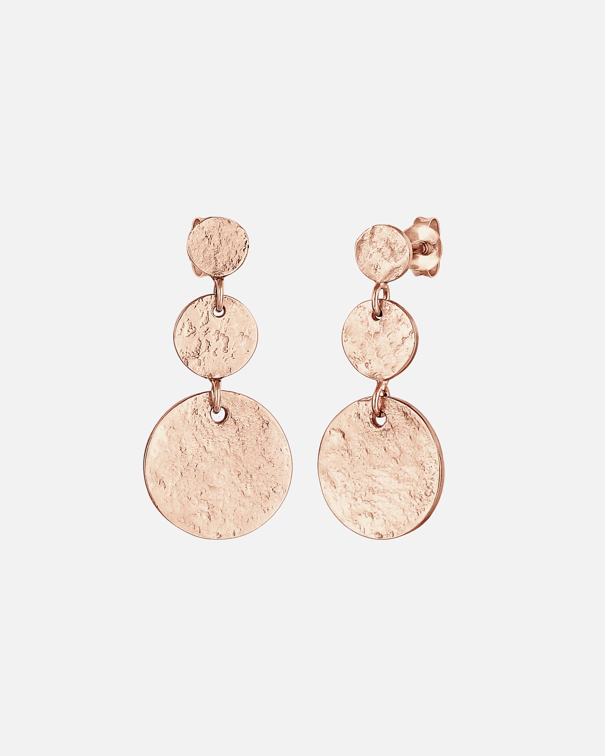 Orecchini di Femmina Elli Orecchini Pendenti Retro Placchetta Vintage Organico in Argento Sterling 925 Placcato Oro rosefarben