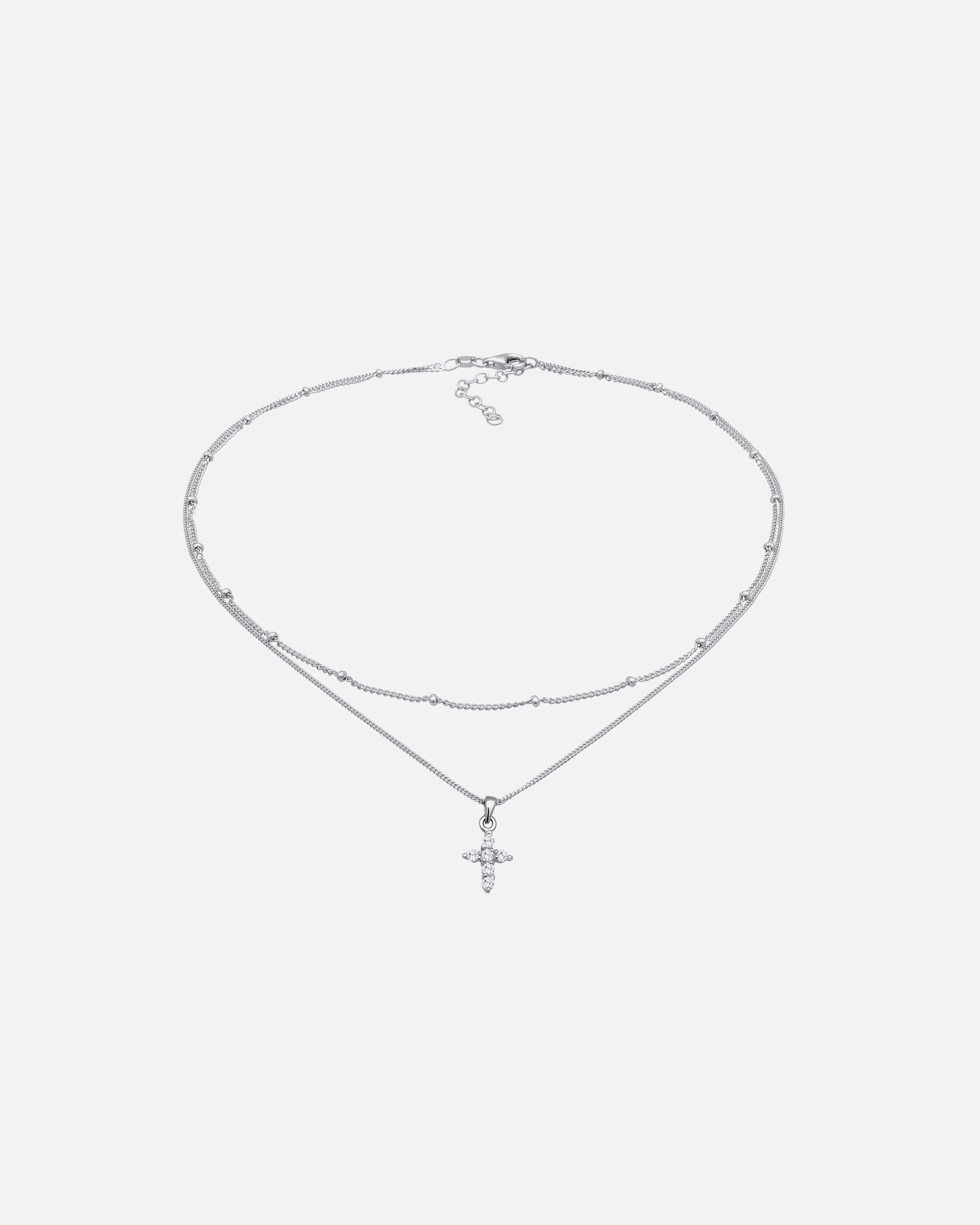 Collana di Femmina Elli Girocollo Ciondolo forma di croce con zirconi in Argento Sterling 925 silberfarben
