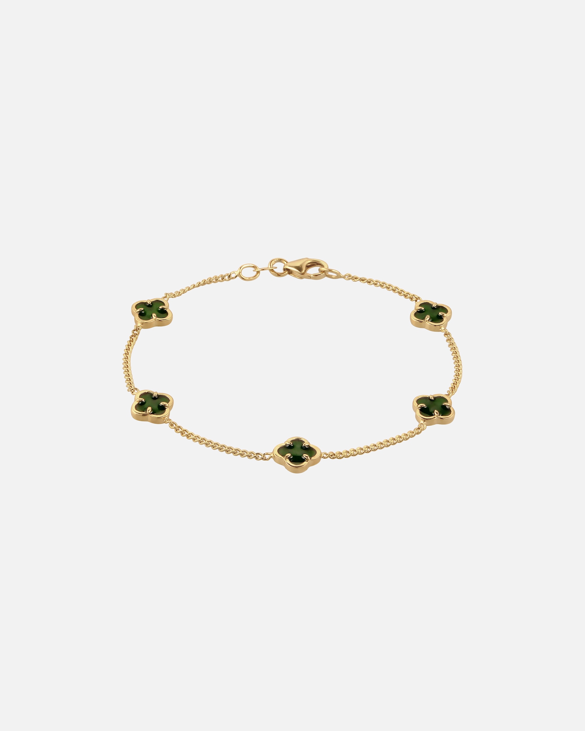 Braccialetto di Femmina Elli Bracciale senza pietra Quadrifoglio 925 Sterling Silver Gold-plated 17