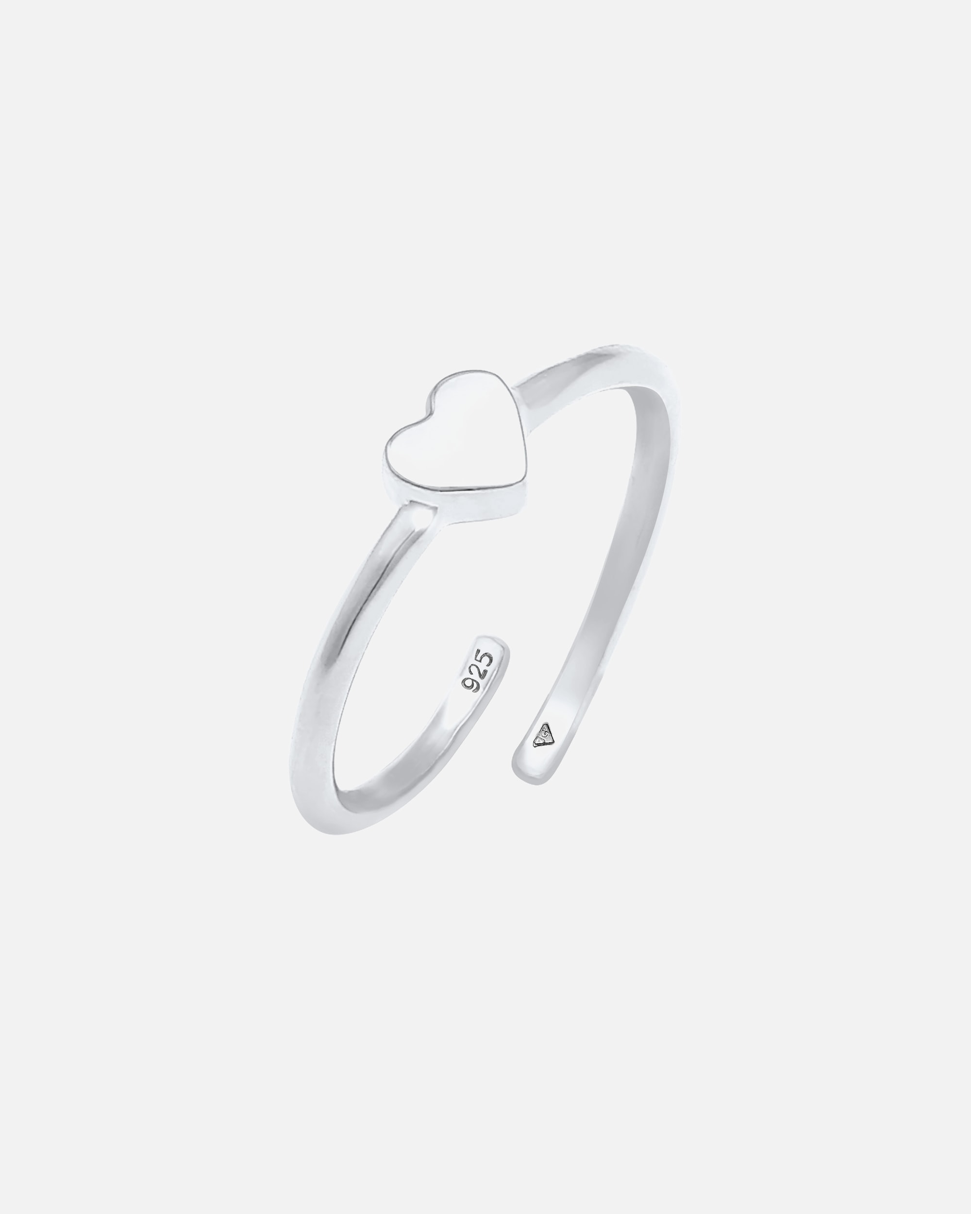 Anello di Femmina Elli simbolo dell'amore cuore semplice regolabile in argento sterling 925 silberfarben