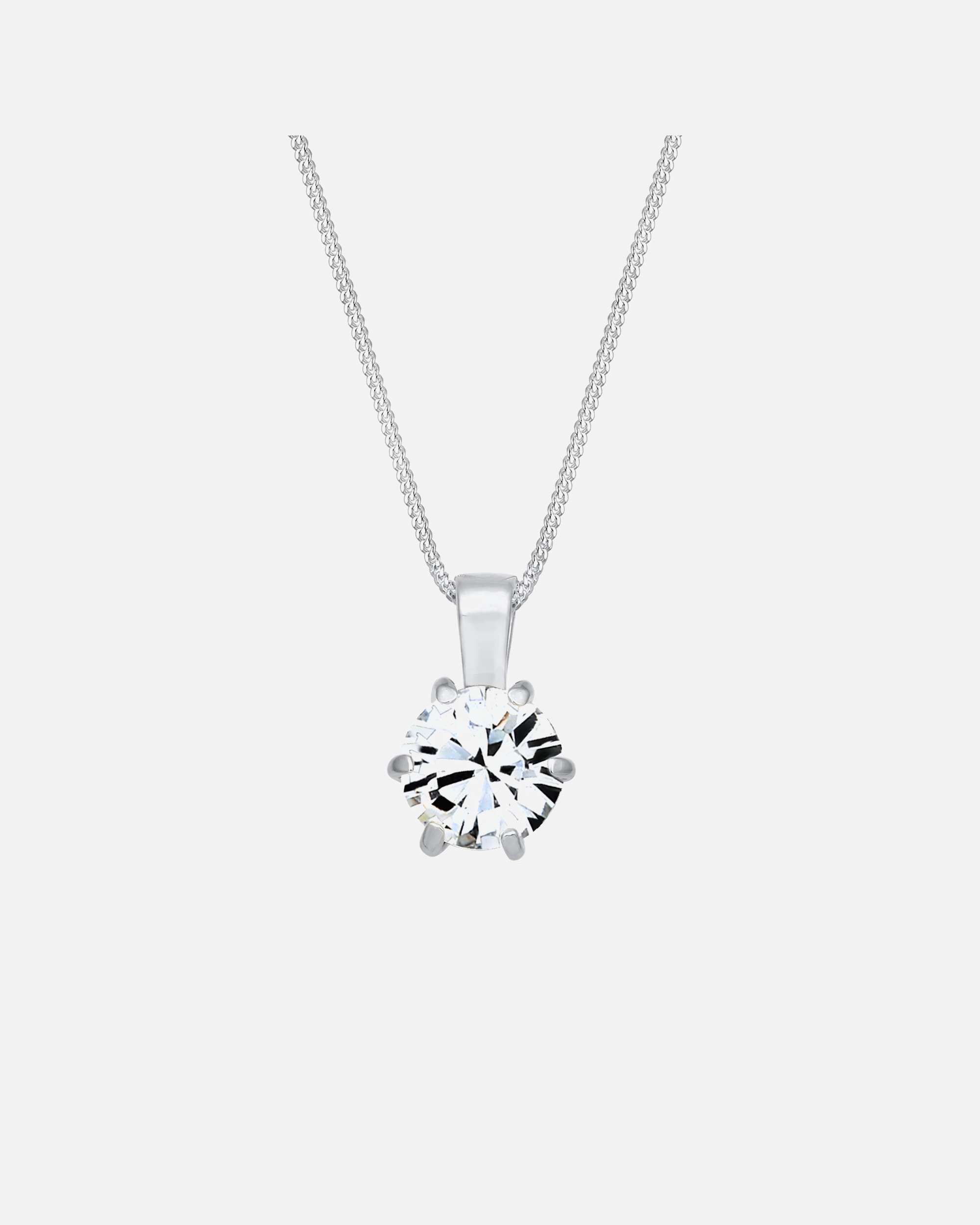 Collana di Femmina Elli Corazza Solitario Scintillante con Cristallo in Argento Sterling 925 45