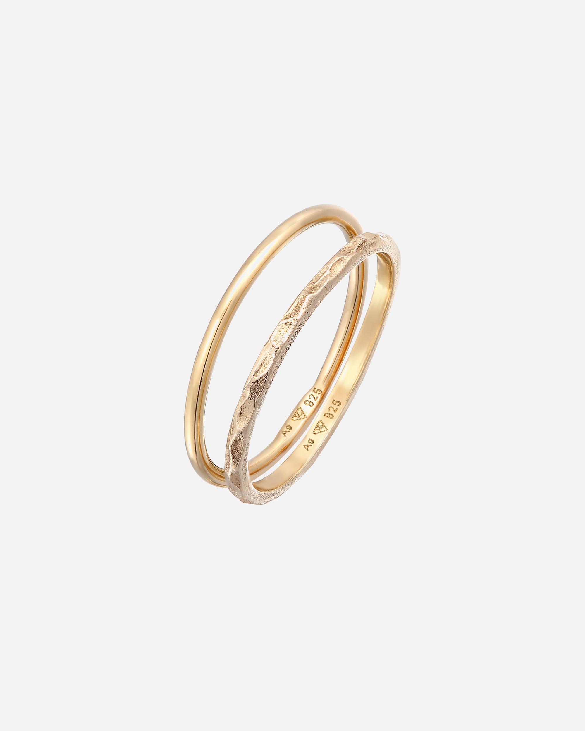 Anello di Femmina Elli Set di tre anelli impilabili Bandring con corda di base in argento 925 54