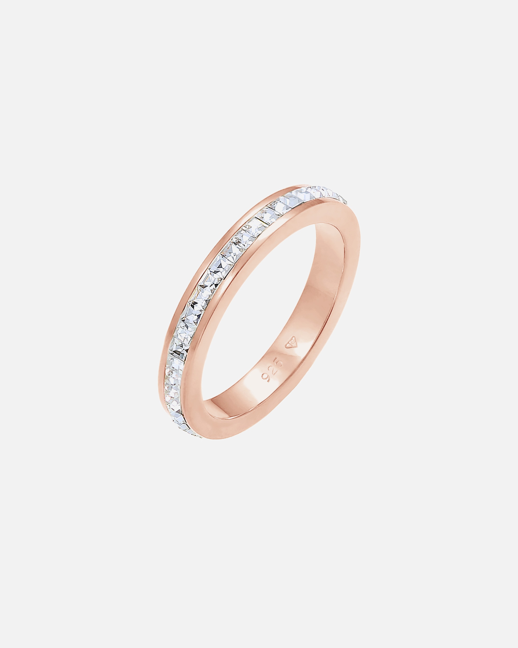 Anello di Femmina Elli PREMIUM Cuore con Corona di Cristalli per Bambini in Argento 925 56