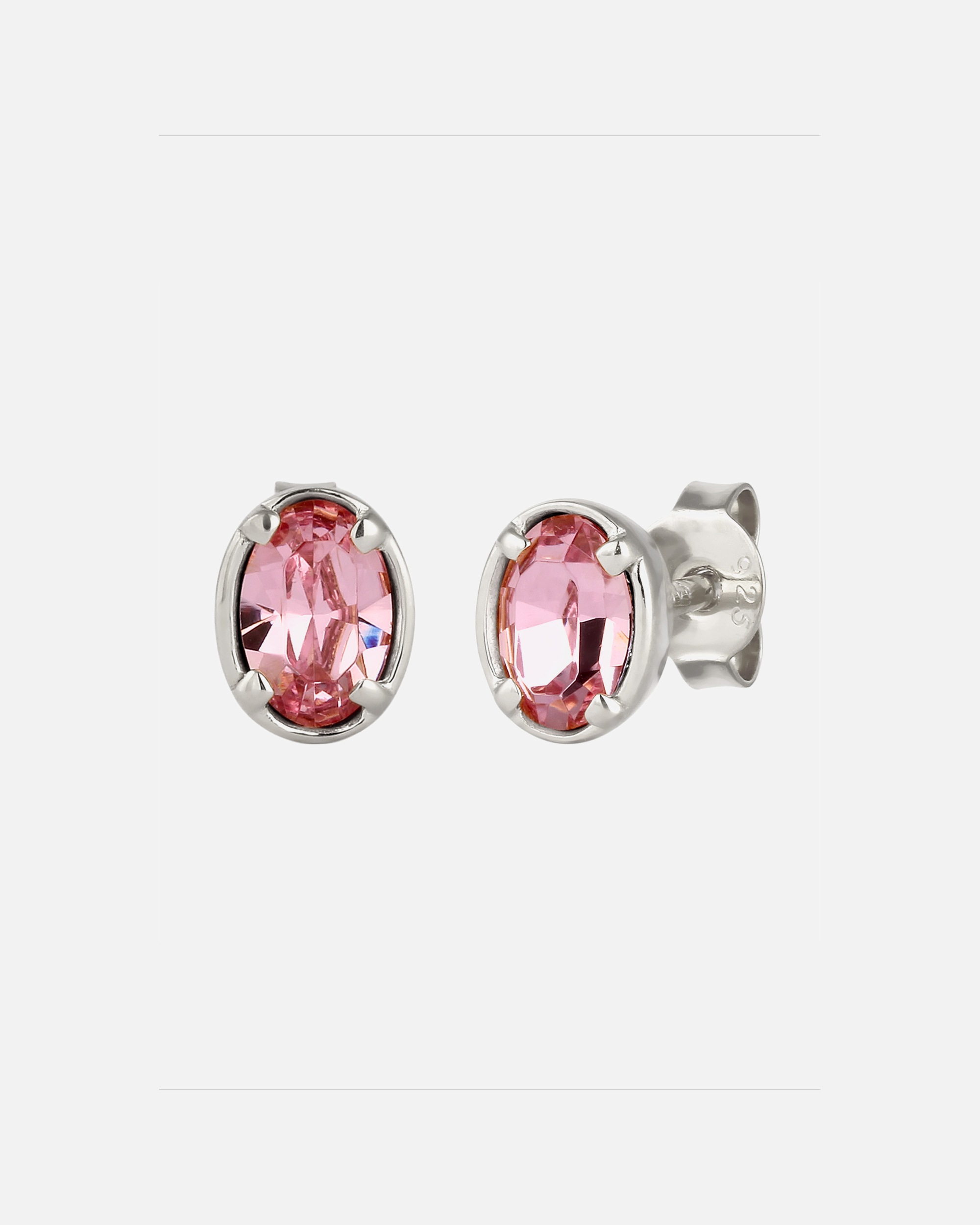 Orecchini di Femmina Elli Orecchino ovale Cristalli Vetro Rosa 925 Sterling Silver silberfarben