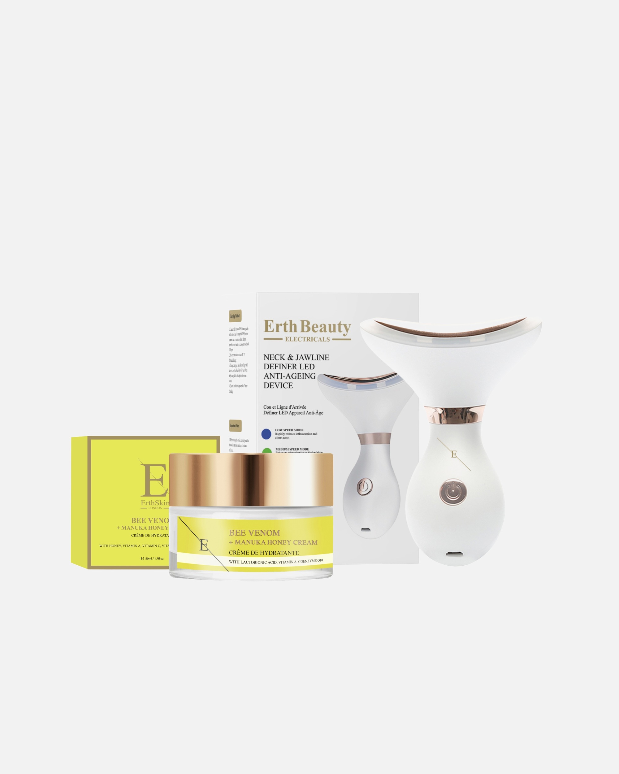 Dispotivo Massaggio Viso di Unisex ErthSkin London LED Collo Mandibola Duo Veleno dApi 1 Stück