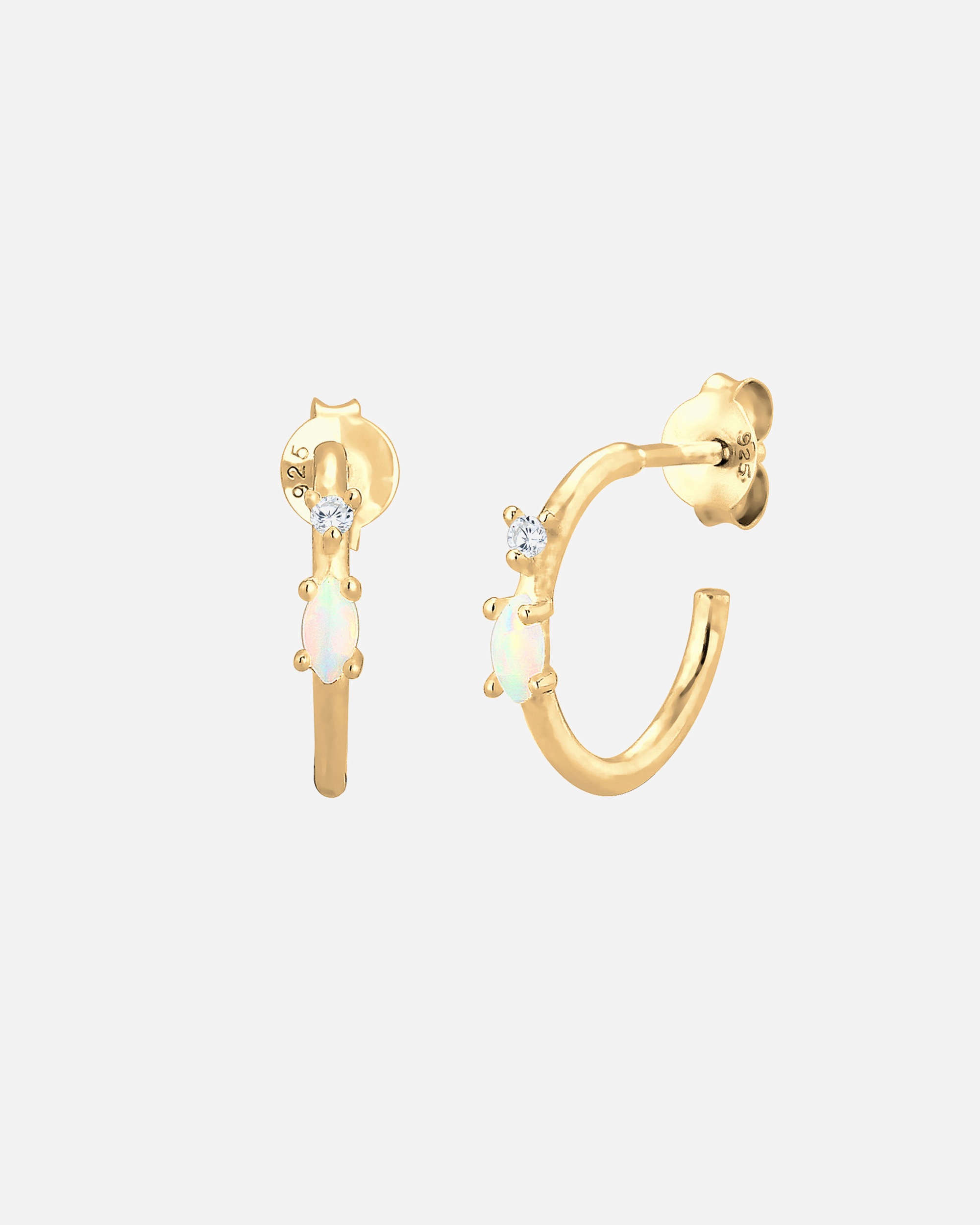 Orecchini a Cerchio di Femmina Elli Creola Marquise Opale Zirconia Opale in argento sterling 925 goldfarben