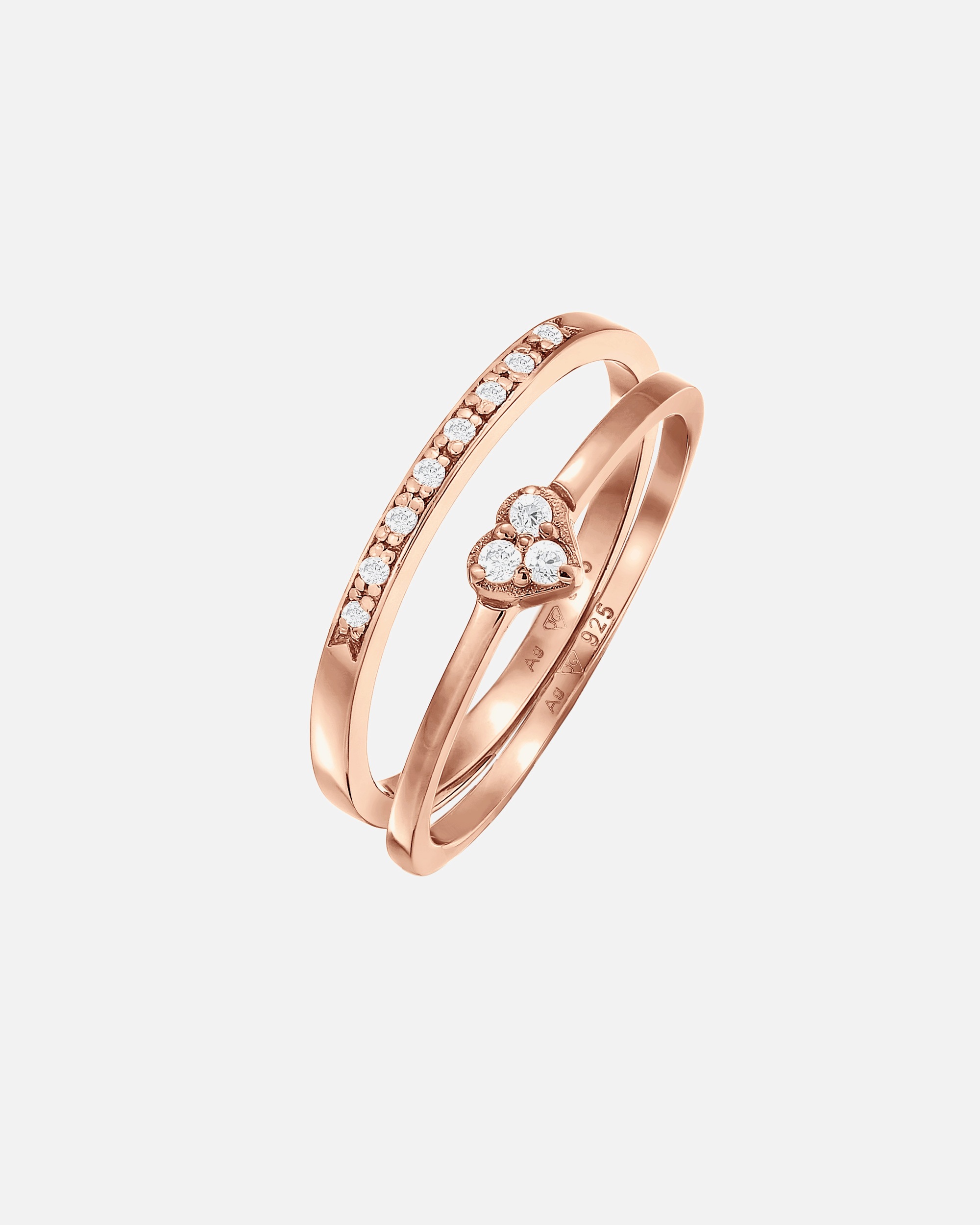 Anello di Femmina Elli Set di Anelli Solitari con Cristalli in Argento 925 52