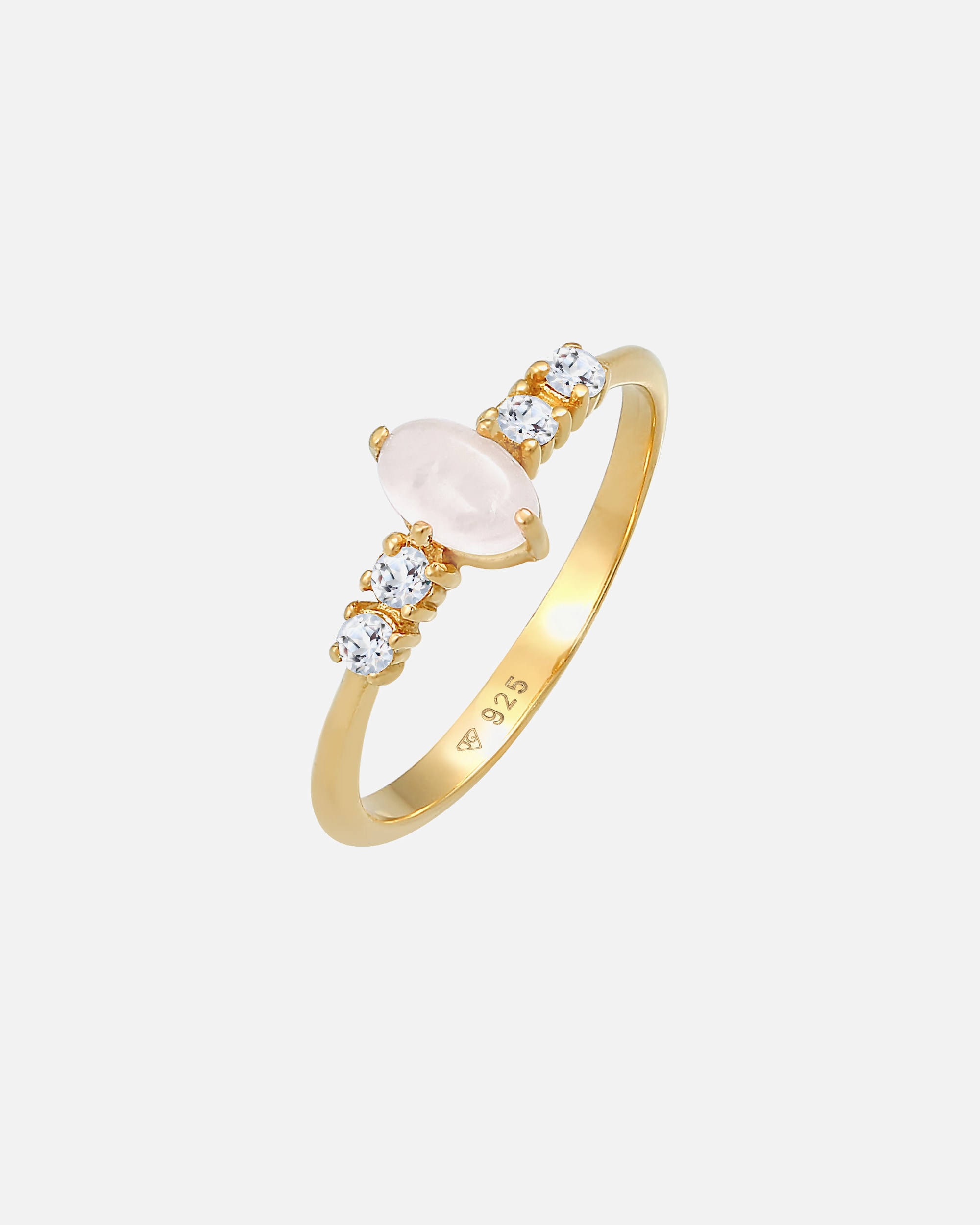 Anello di Femmina Elli PREMIUM Anello di fidanzamento elegante scintillante con quarzo rosa e topazio in argento sterling 925 54