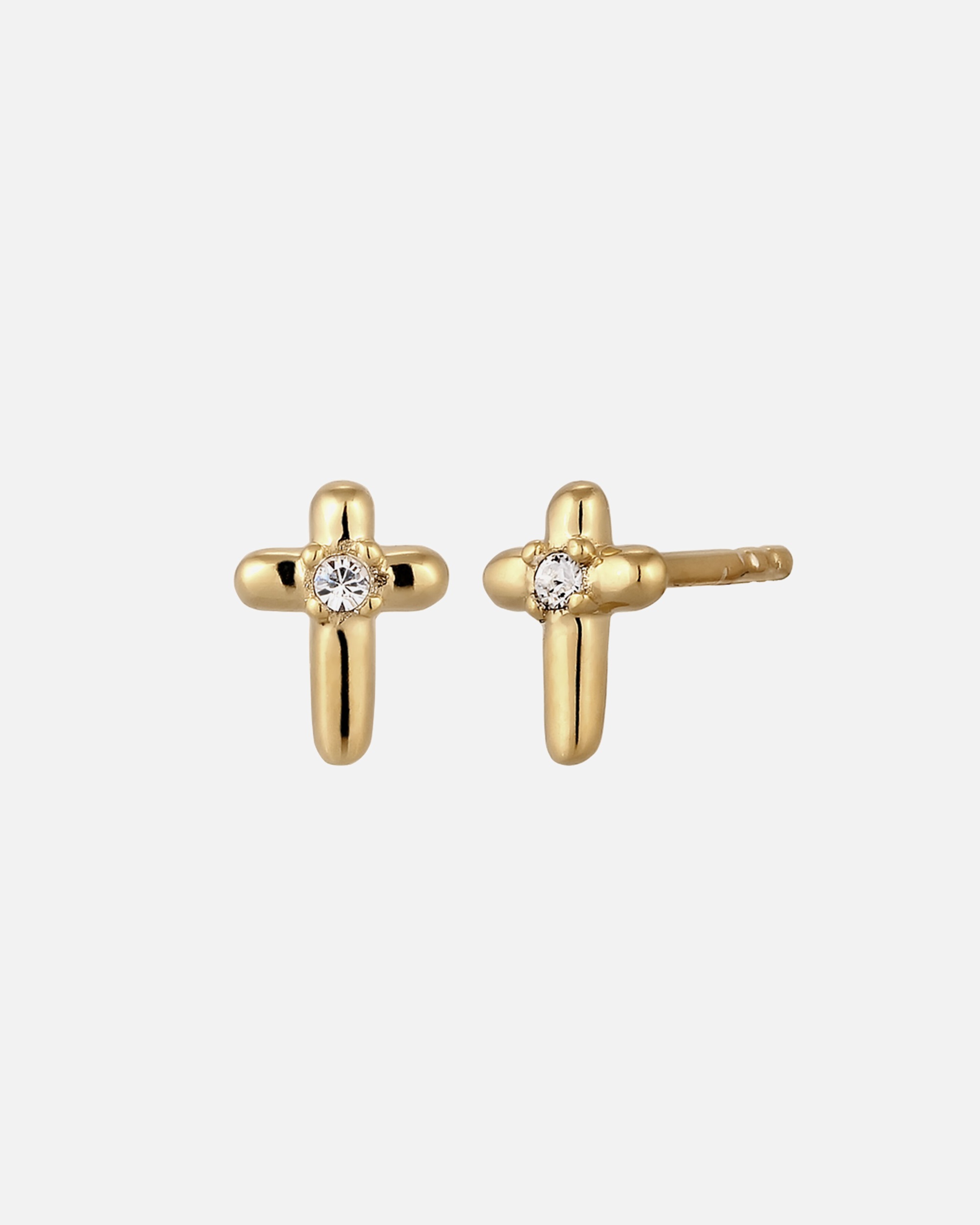 Orecchini di Femmina Elli Orecchino croce Swarovski Cristalli Bianco 925 Sterling Silver goldfarben
