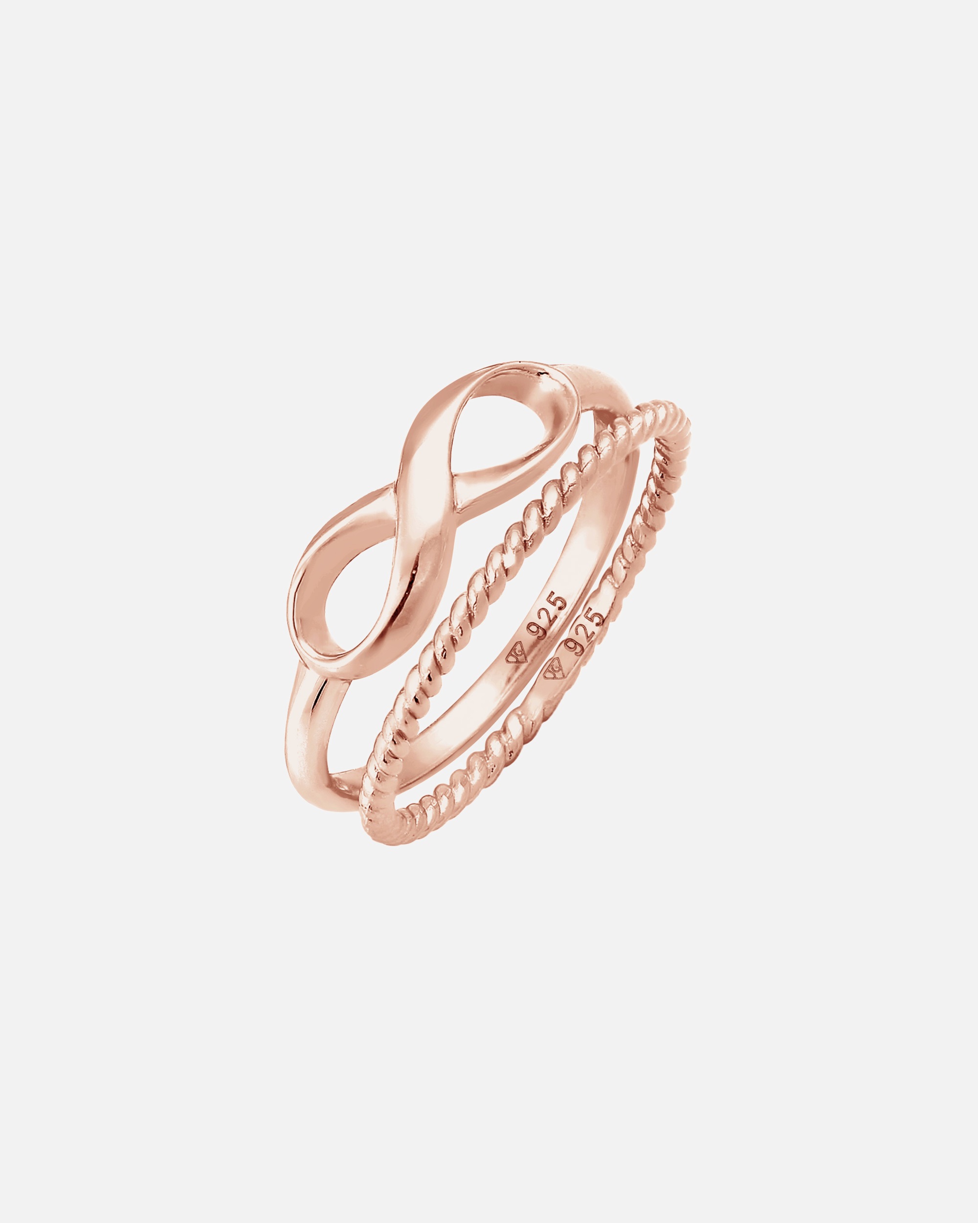 Anello di Femmina Elli Anello di impilamento Duo infinito Contorto Basic Trend Blogger in argento sterling 925 56