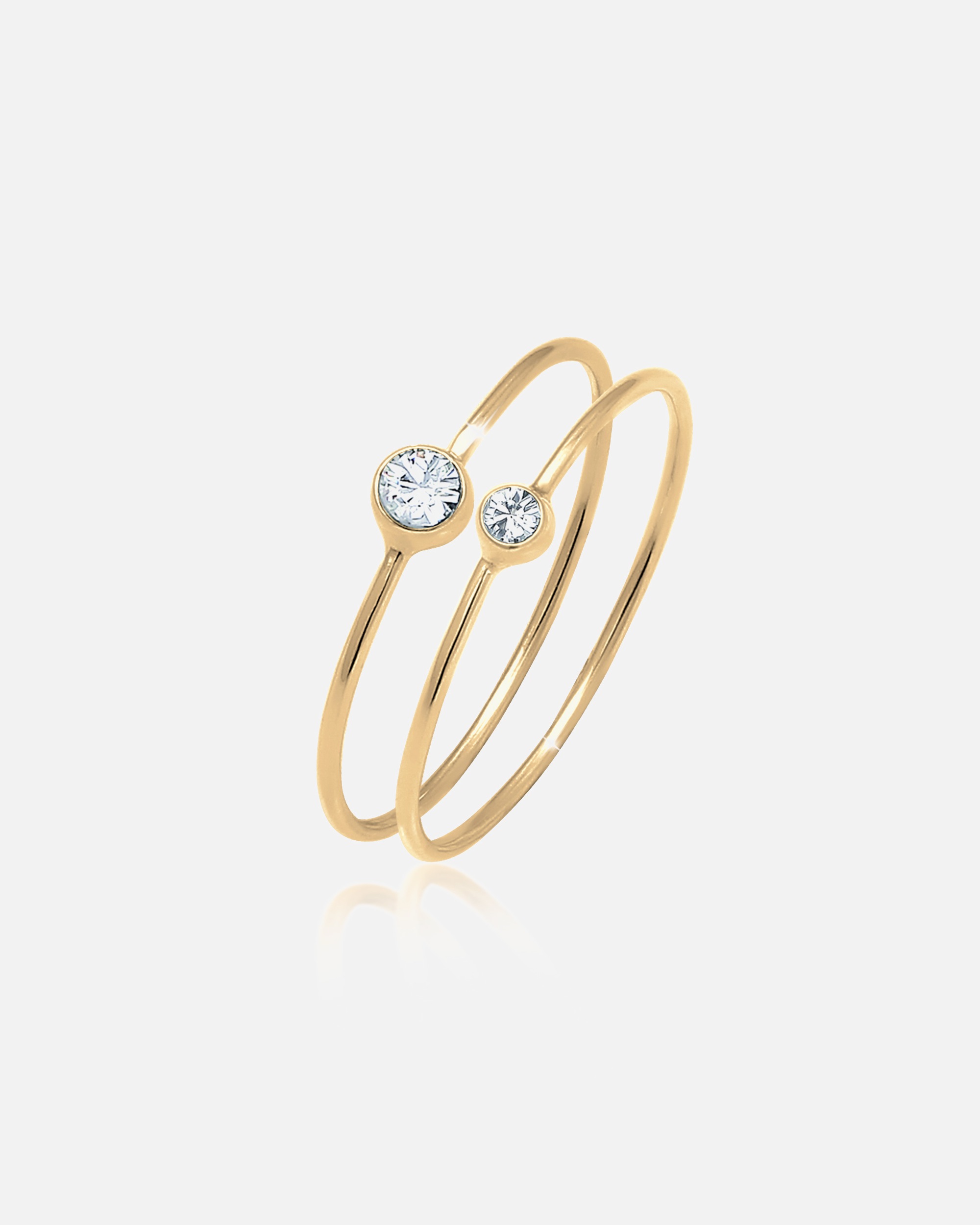 Anello di Femmina Elli Set Elegante di Base con Cristalli in Argento Sterling 925 50