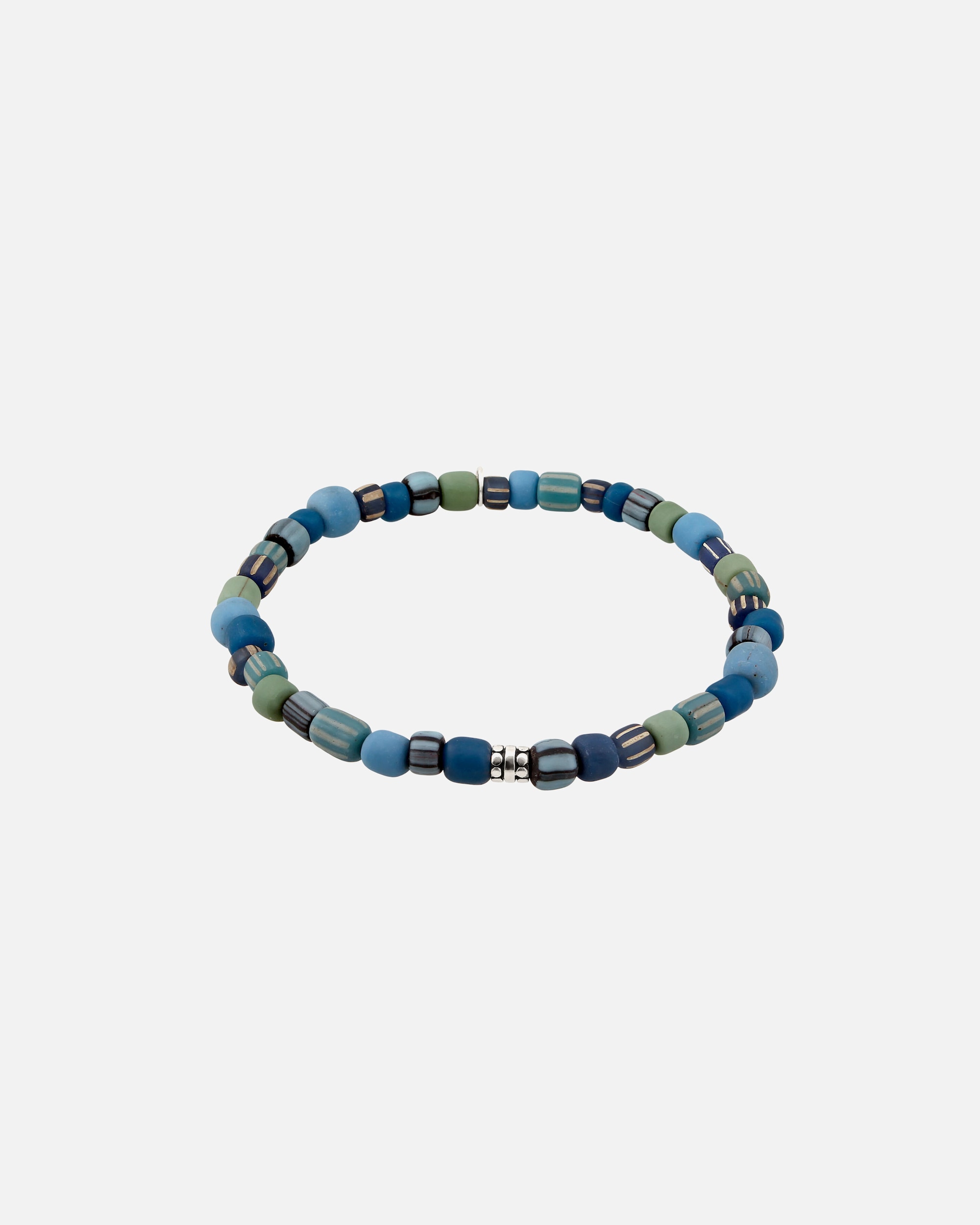 Braccialetto di Maschio KUZZOI Bracciale beads uomo Vetro Argento 925 Sterling Silver 21